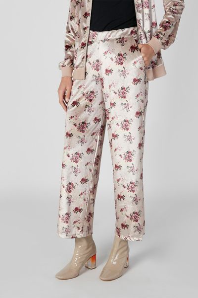 Wide Fit Printed Mid Waist Palazzo Pants with Pocket Detail