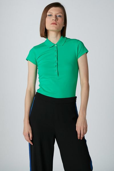 Plain T-shirt with Polo Neck