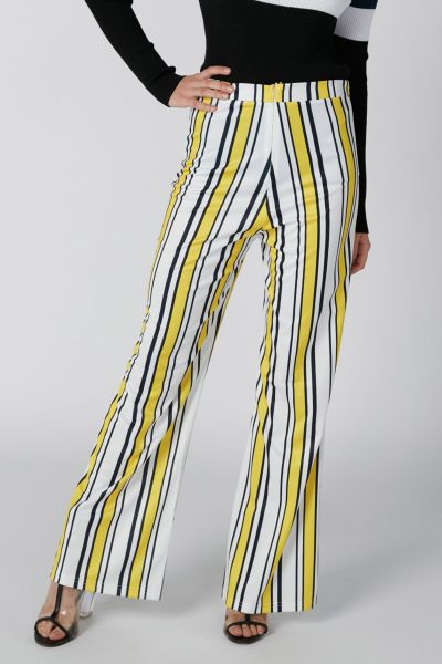 Striped Pants in Wide Fit with Elasticised Waistband