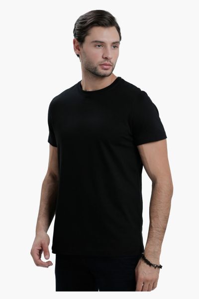 Solid Half Sleeves Round Neck T-Shirt