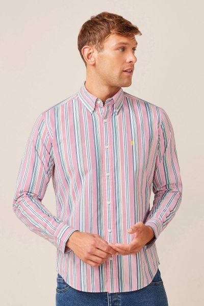 Pink/Blue Stripe Long Sleeve Shirt