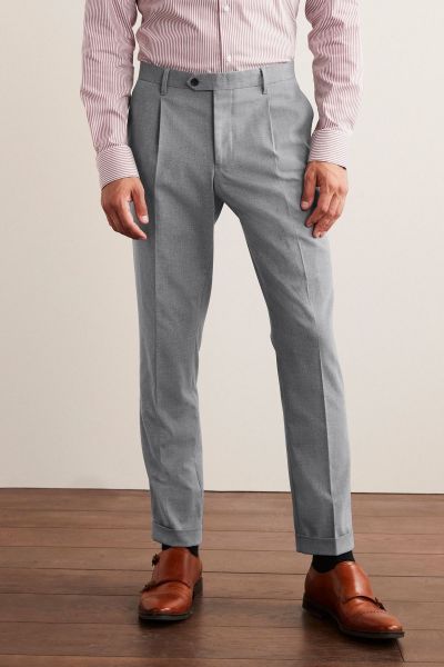 Skinny Flannel Fabric Suit- Trousers