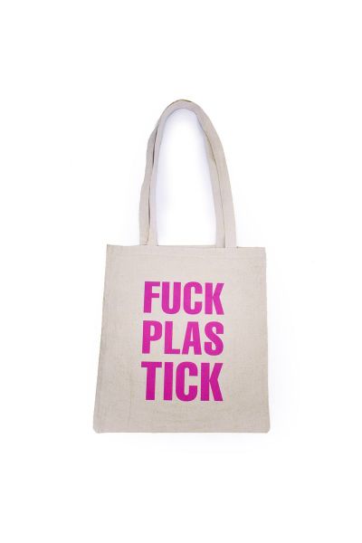 F*Ck Plastick Canvas Tote Bag