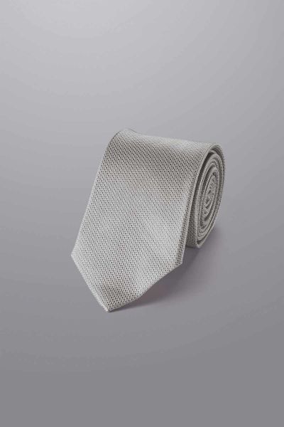 Light Grey Silk Stain Resistant Tie