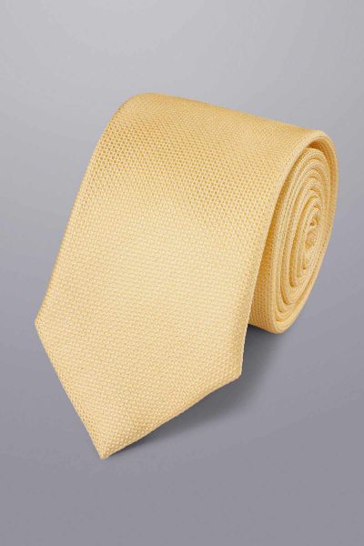 Yellow Silk Stain Resistant Tie