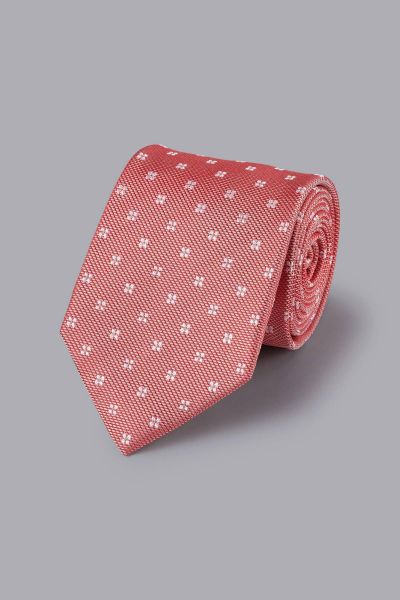 Sky Blue And Bright Pink Floral Silk Tie