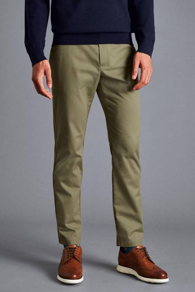 Olive Green Slim Fit Ultimate Non-Iron Chino