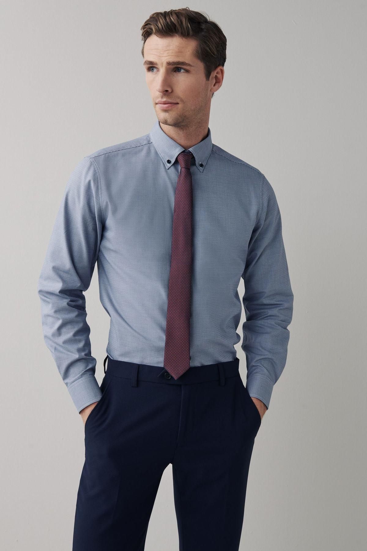 blue tie shirt