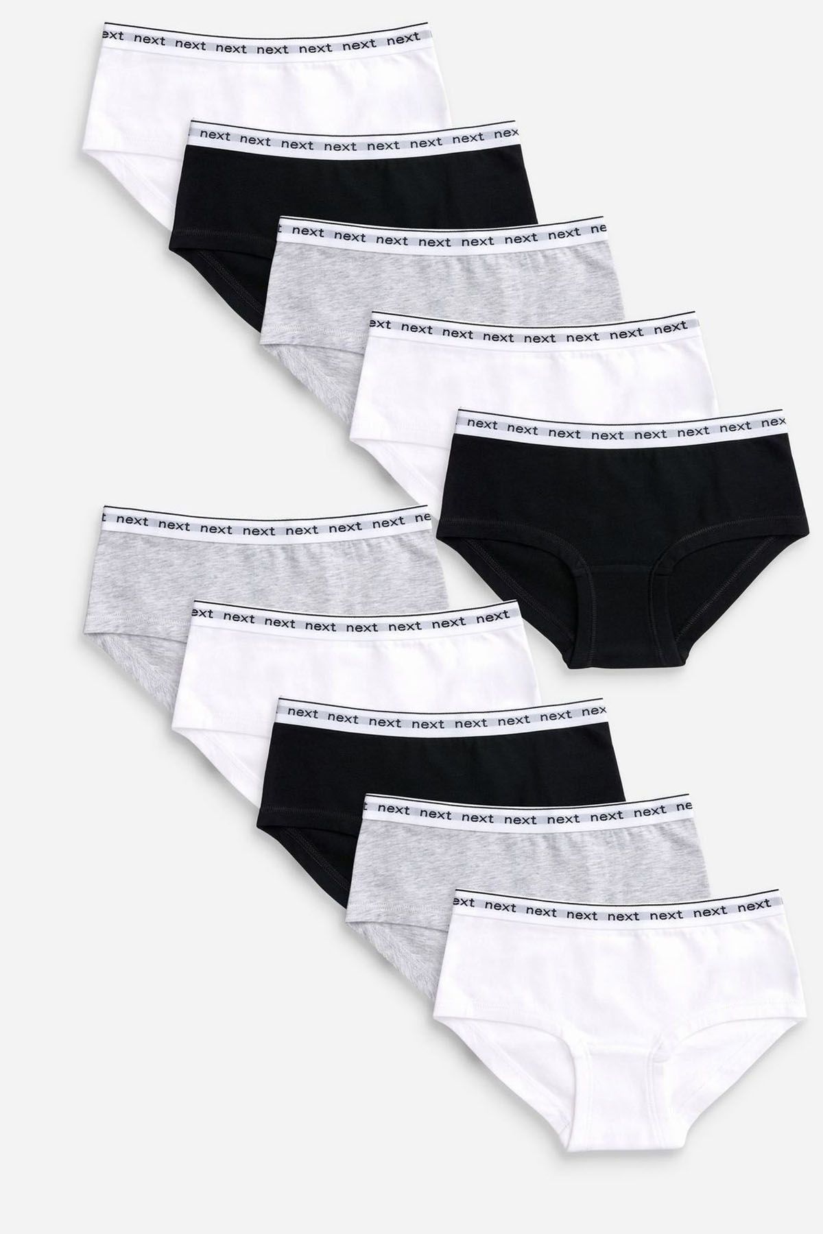 NEXT 10-pack-hipster-briefs-nxt-261420-black-white-grey Grey Boy Underwears