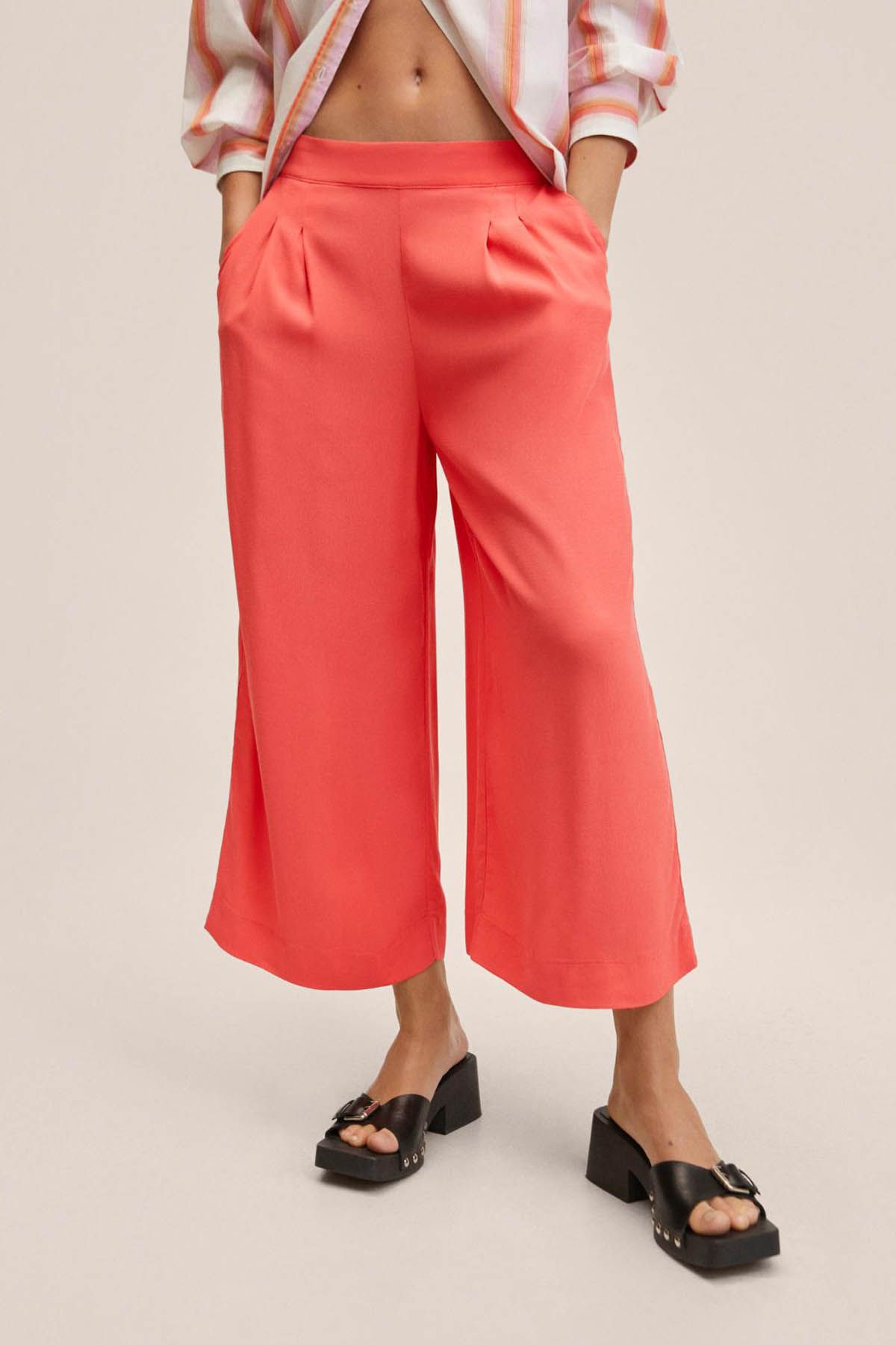 Women's culotte trousers PLR085 - khaki | MODONE wholesale - Clothing For  Men
