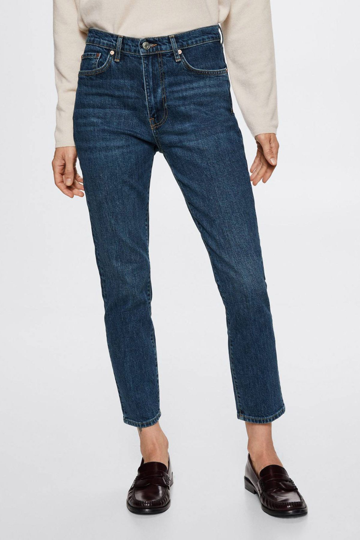 Waist-Match™ Slim Straight Crop Jeans In Plus Size - Raspberry