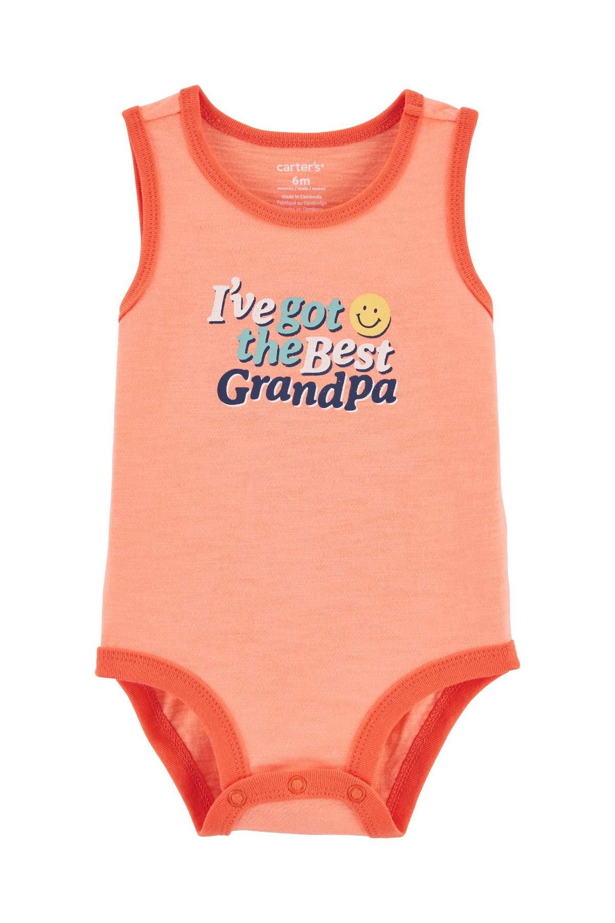 Carter's Grandpa Tank Bodysuit Orange Boy Bodysuits