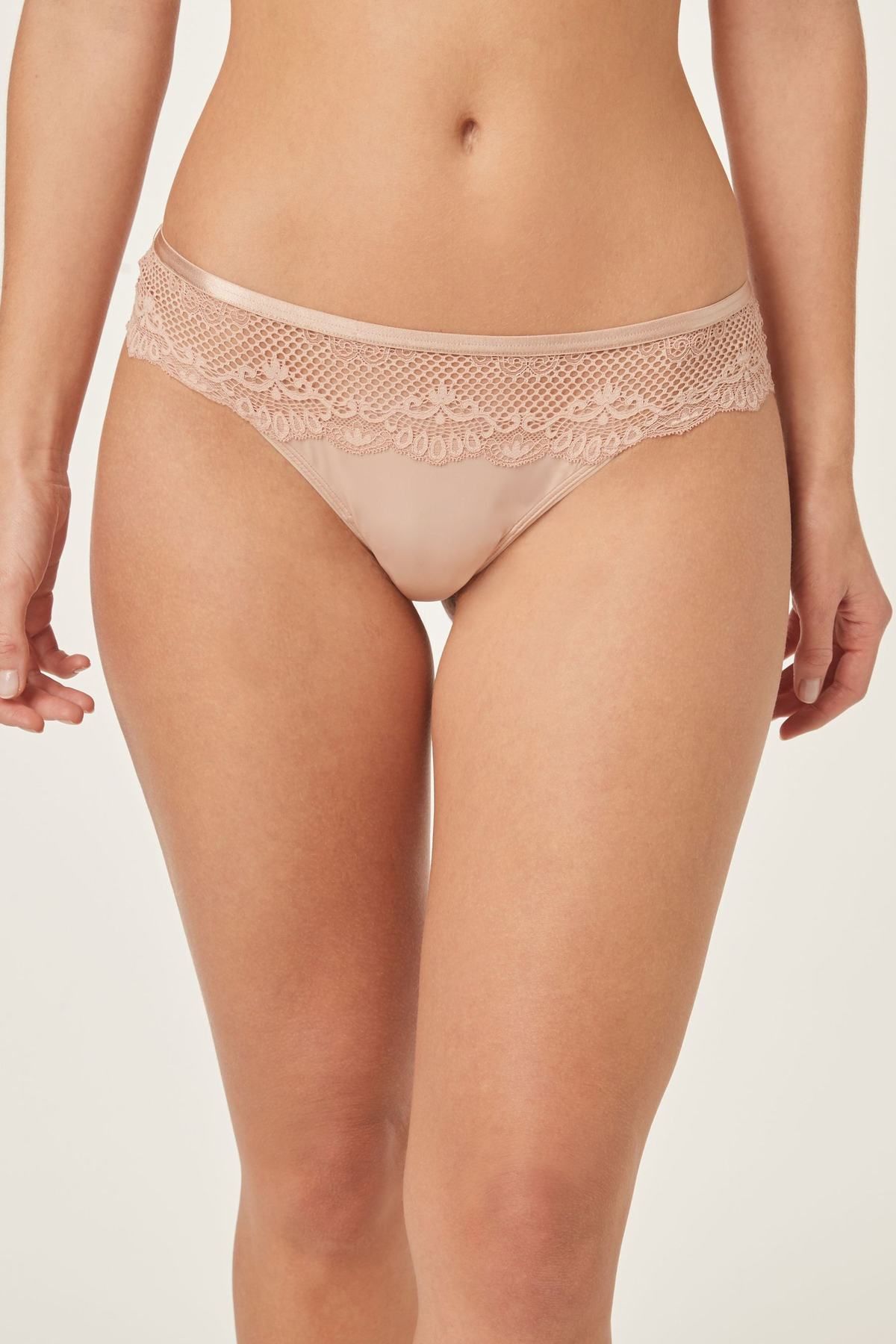 NEXT Microfibre And Lace Knickers Light Pink Women Briefs