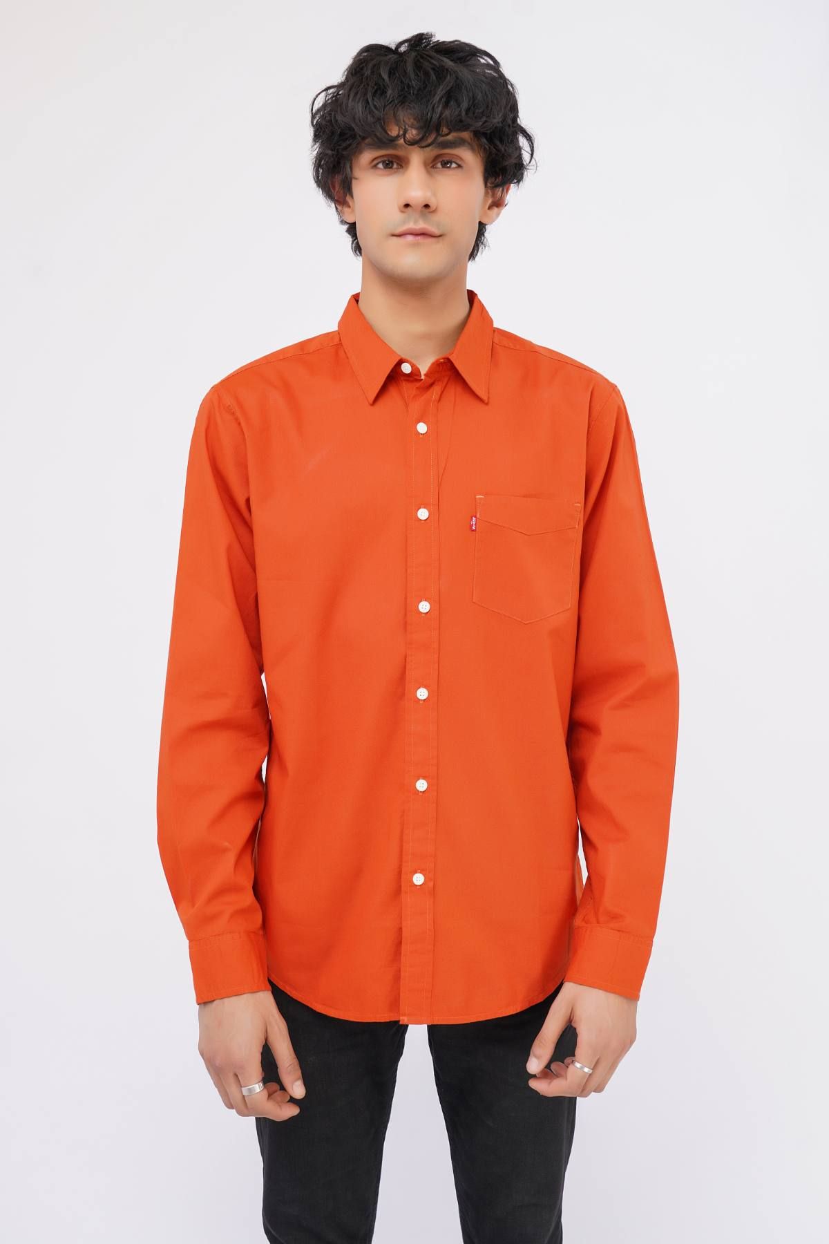 Levi's ® Levi's Men's Classic One Pocket Standard Fit Shirt Orange Men  Shirts