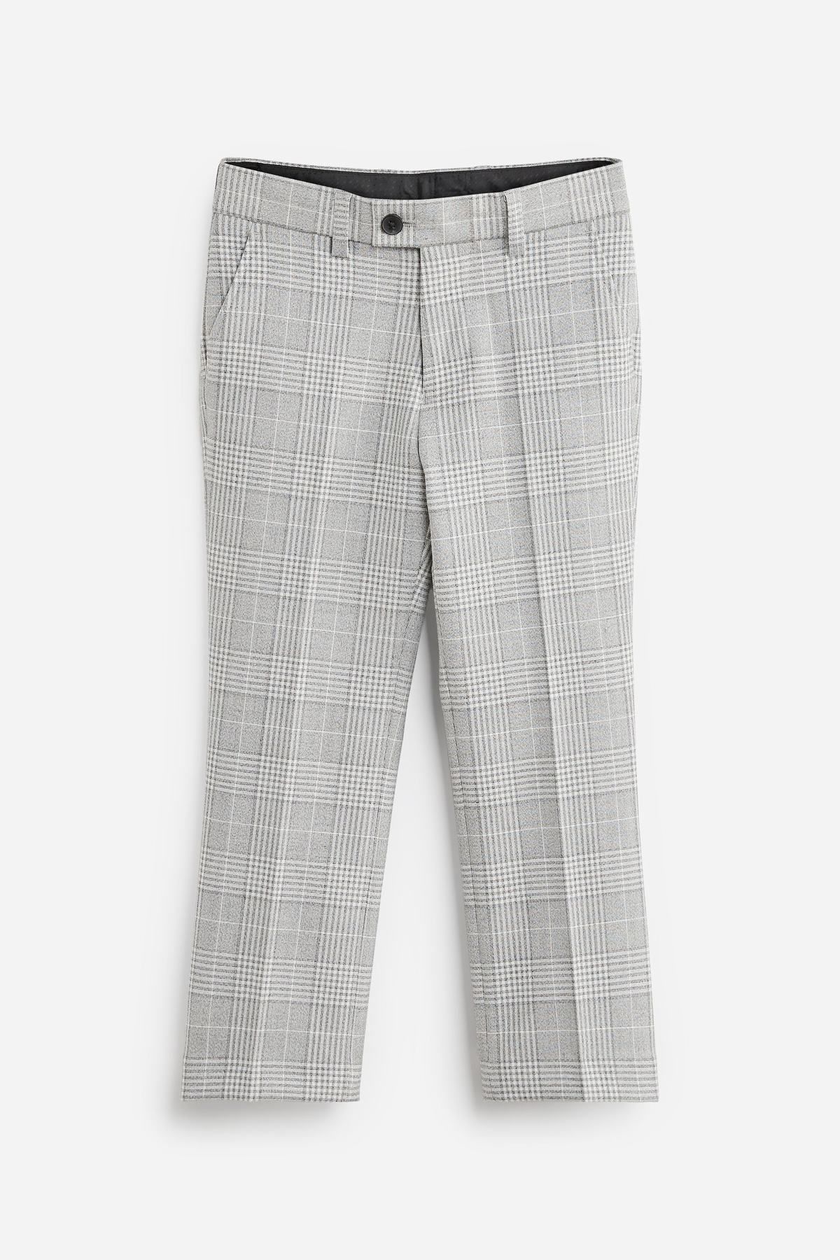 Dobell Navy Shadow Check Suit Trousers | Dobell