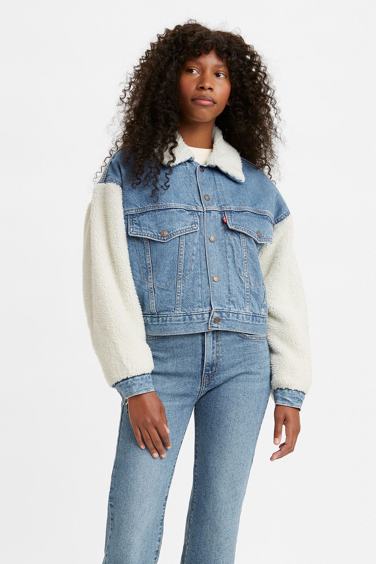 Levi's ® Cropped Loose Winter Slv Dead Of Winter Blue Women Jackets