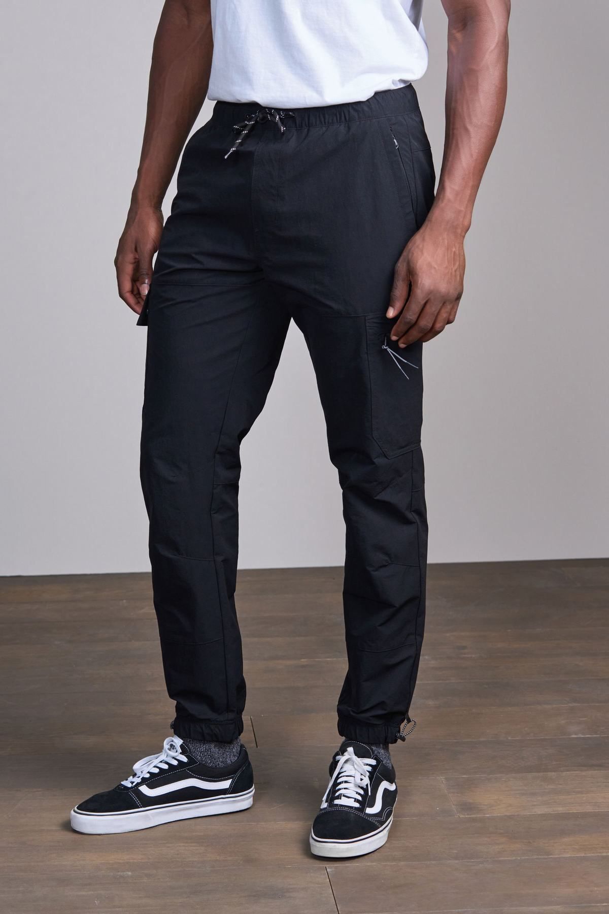 Buy Mens Black Slim Fit Cargo Trousers for Men Blue Online at Bewakoof