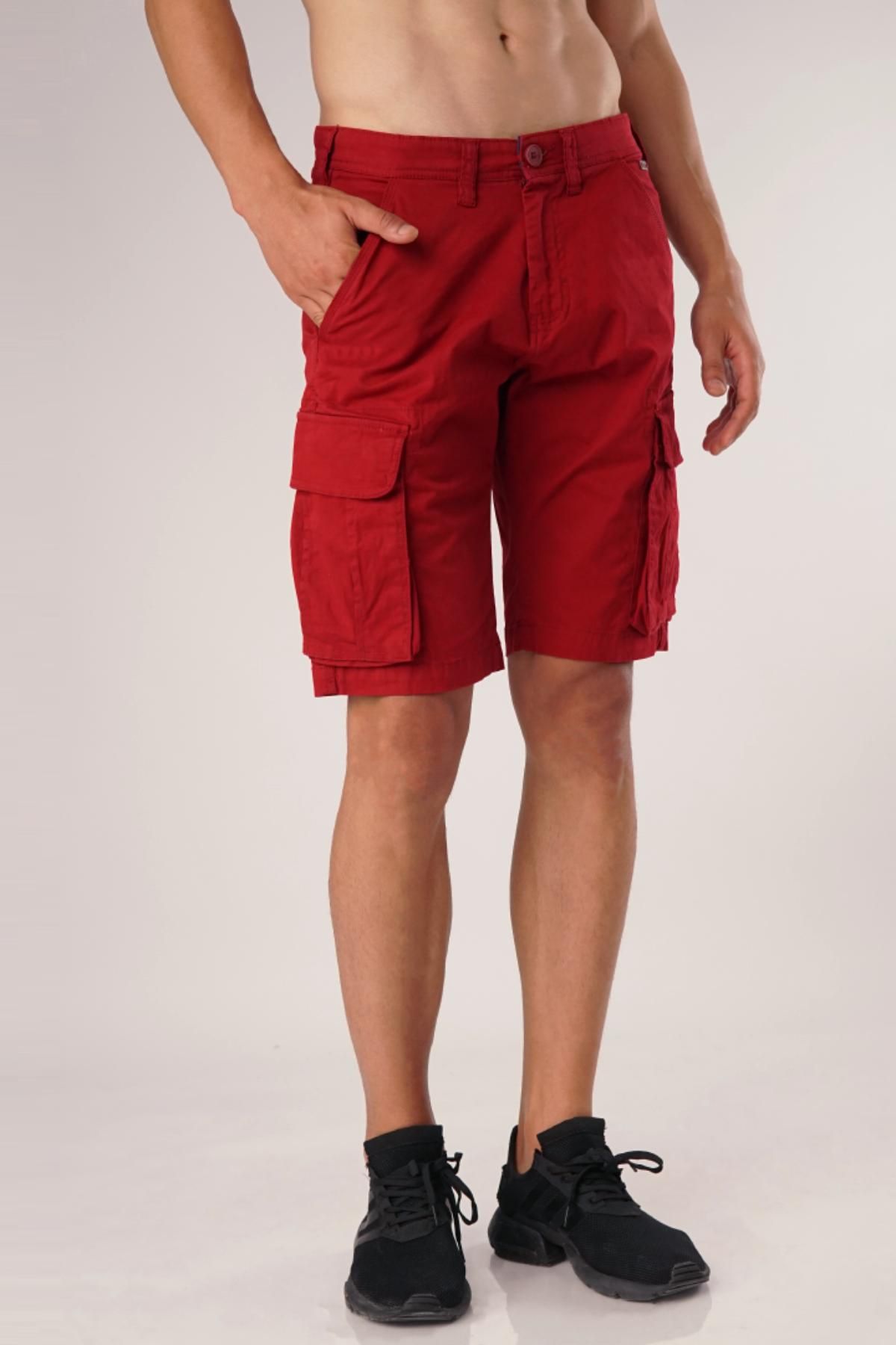 MENDEEZ Cardinal Triple Stitched Cargo Shorts Red Men Shorts