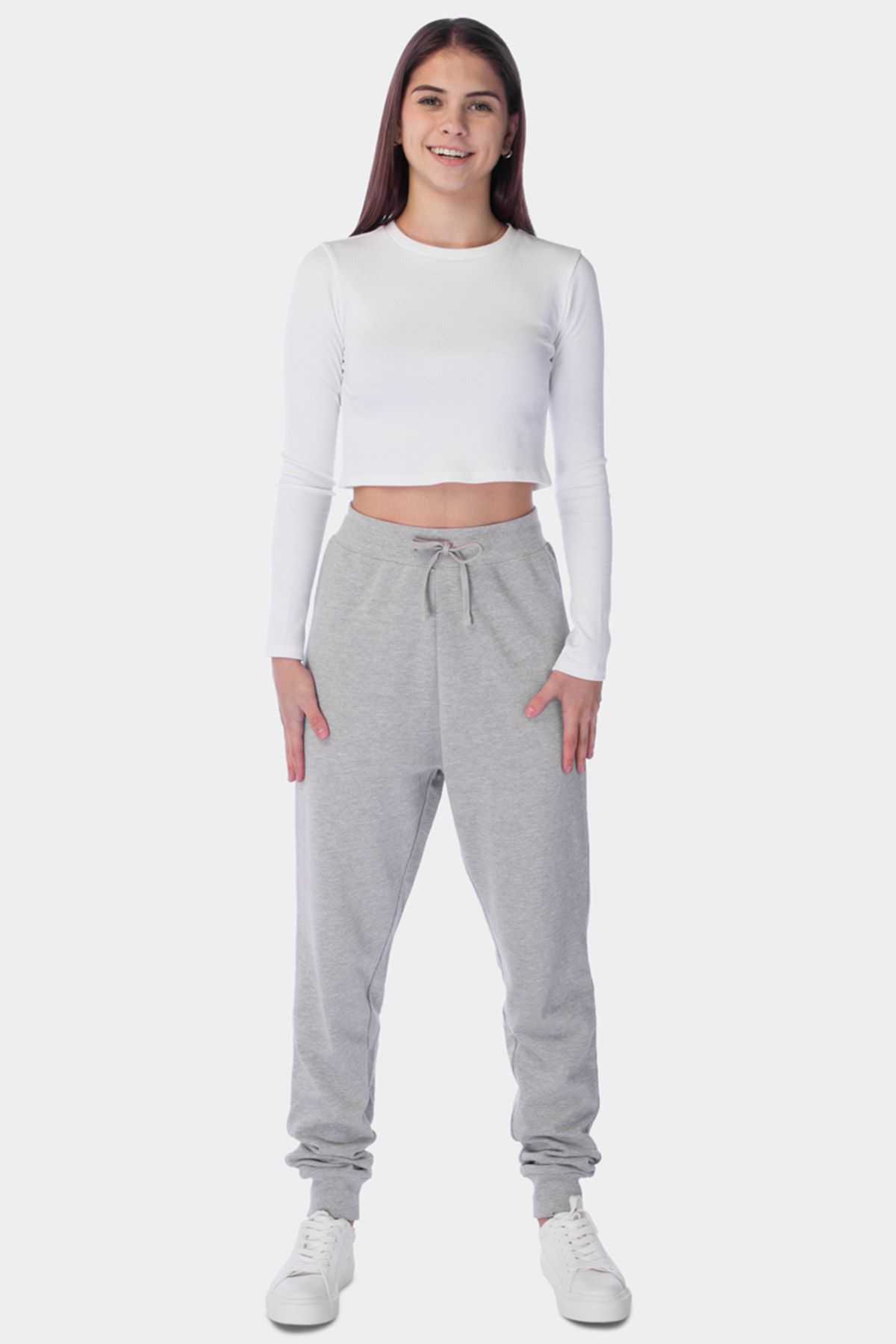 Brilliant Basics Women's Basic Fleece Track Pants - Grey Marl - Size Large