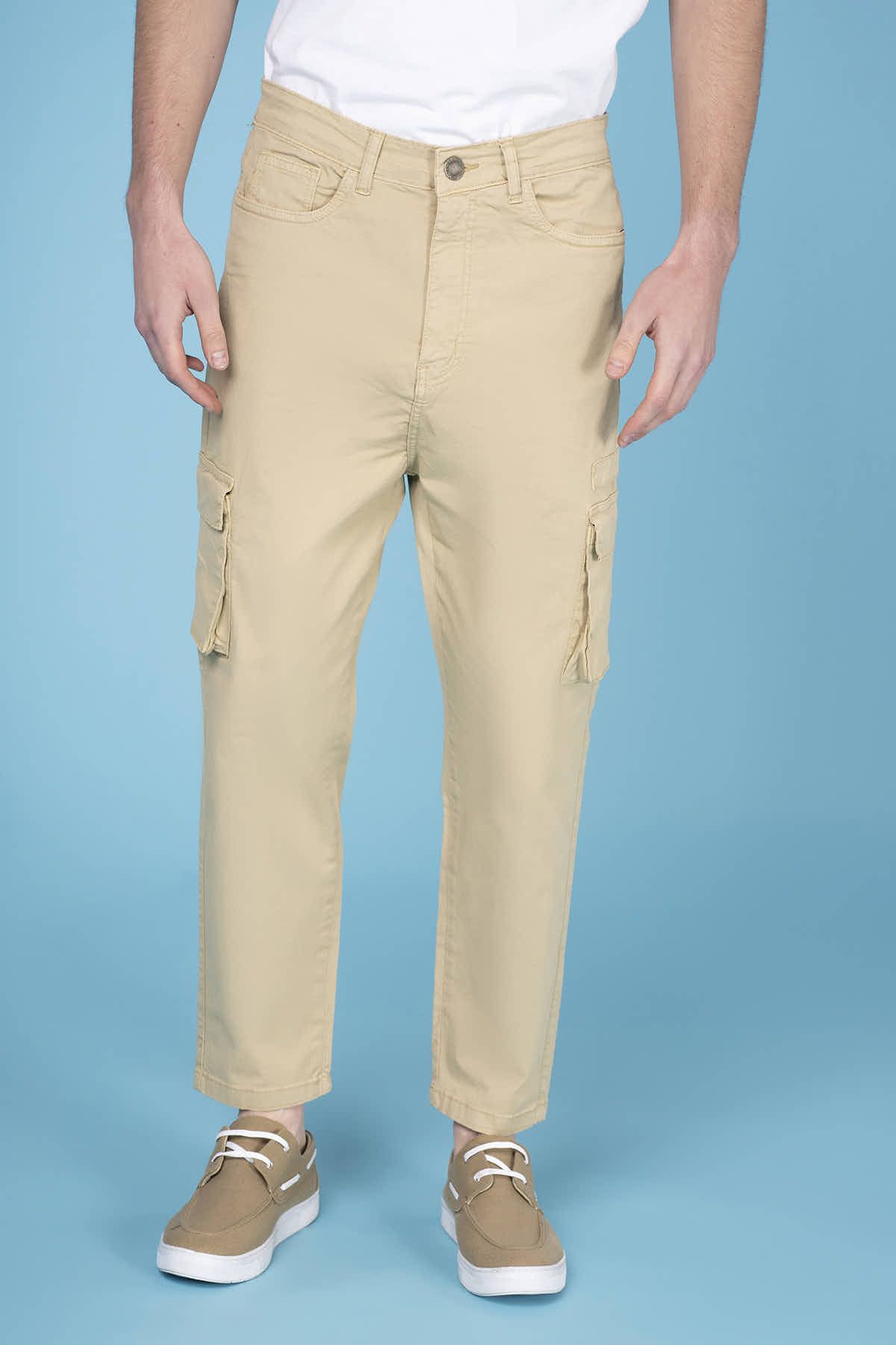 Canvas cargo trousers - Light beige - Ladies | H&M