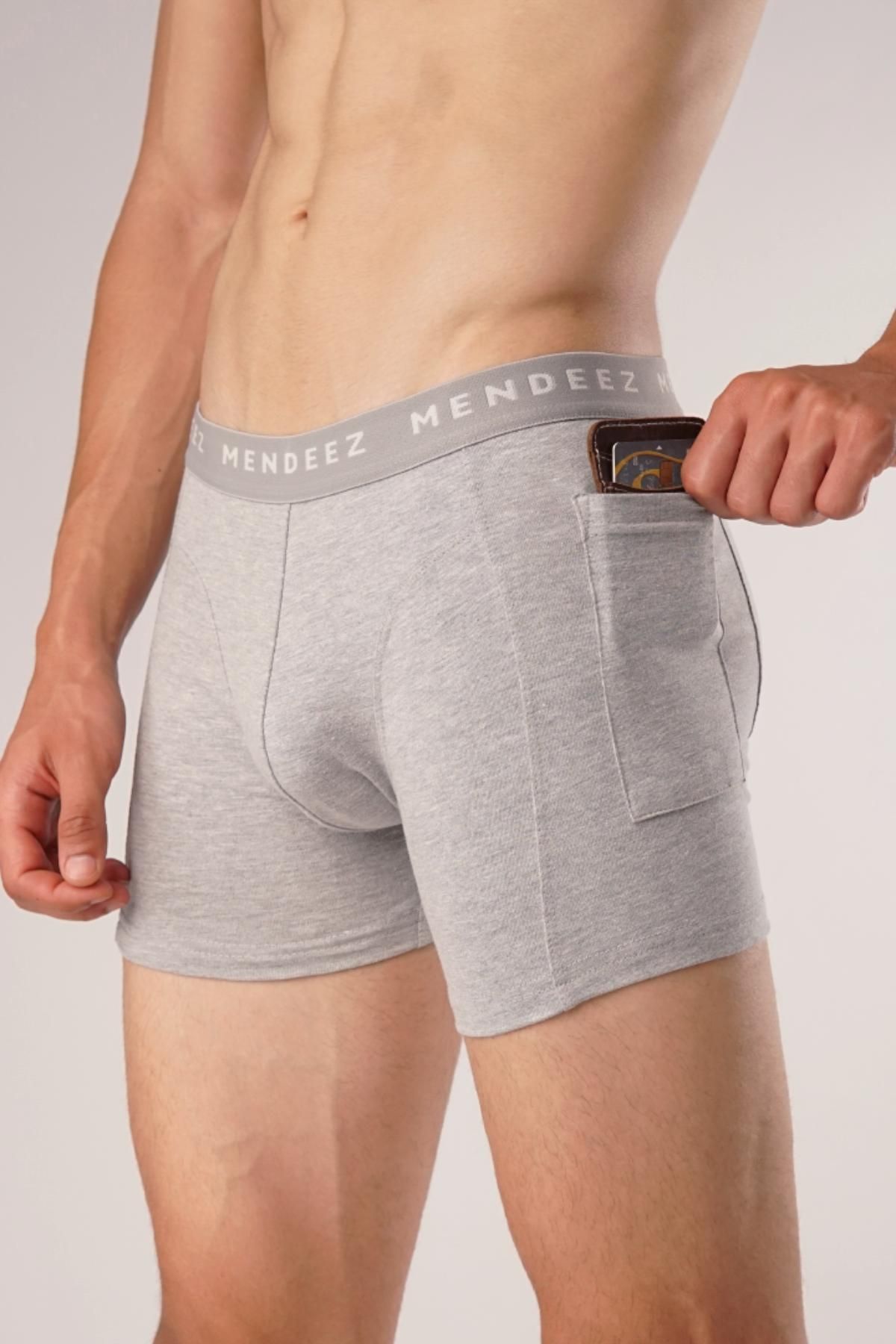 MENDEEZ Pocket Boxer Briefs â€“ Heather Grey Heather Grey Men Underwears