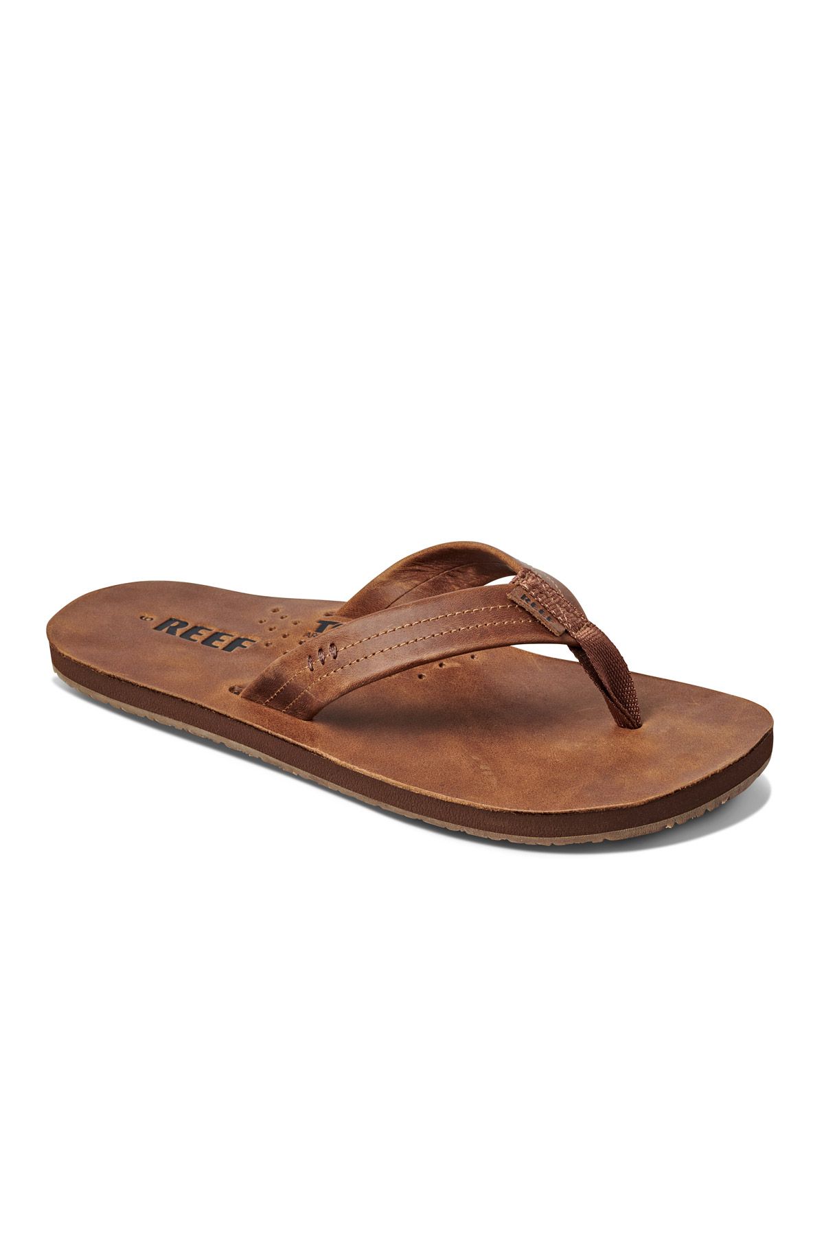 REEF Leather Smoothy Bronze Brown Men Slippers