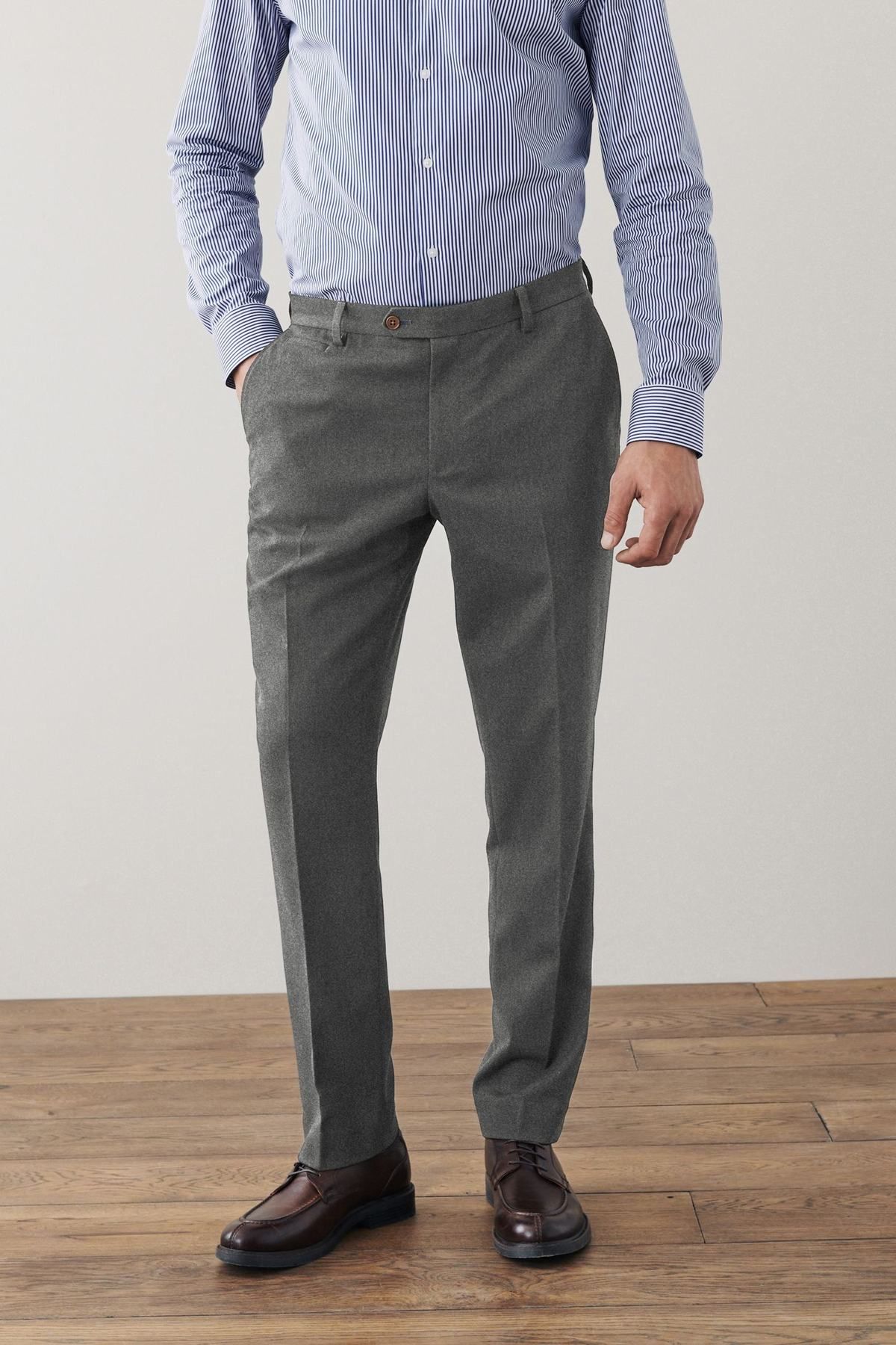 Husbands Double-pleated Donegal-tweed Trousers in Grey for Men | Lyst UK