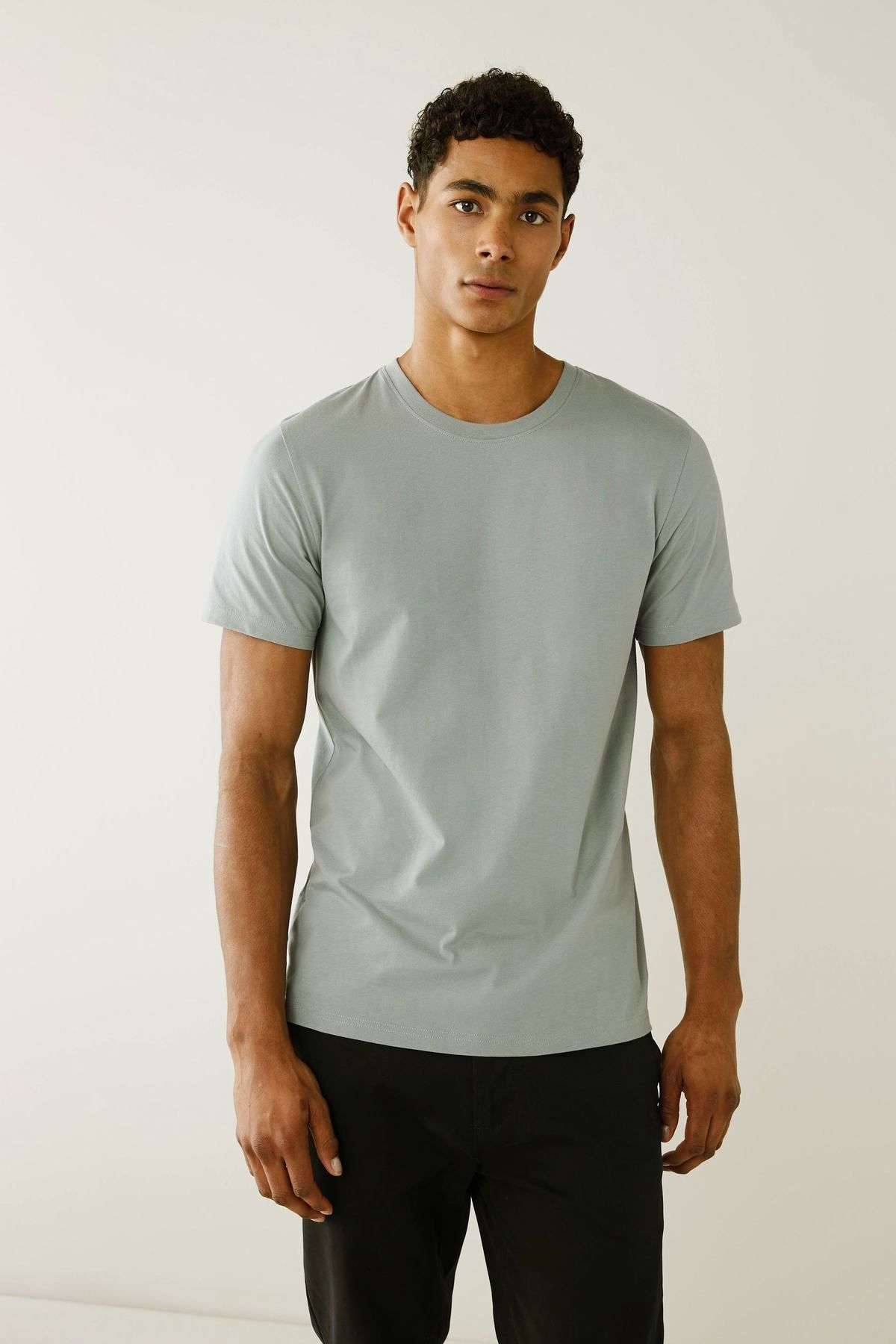 NEXT essential-crew-neck-t-shirt-nxt-u92669-silver Purple Men T-Shirts