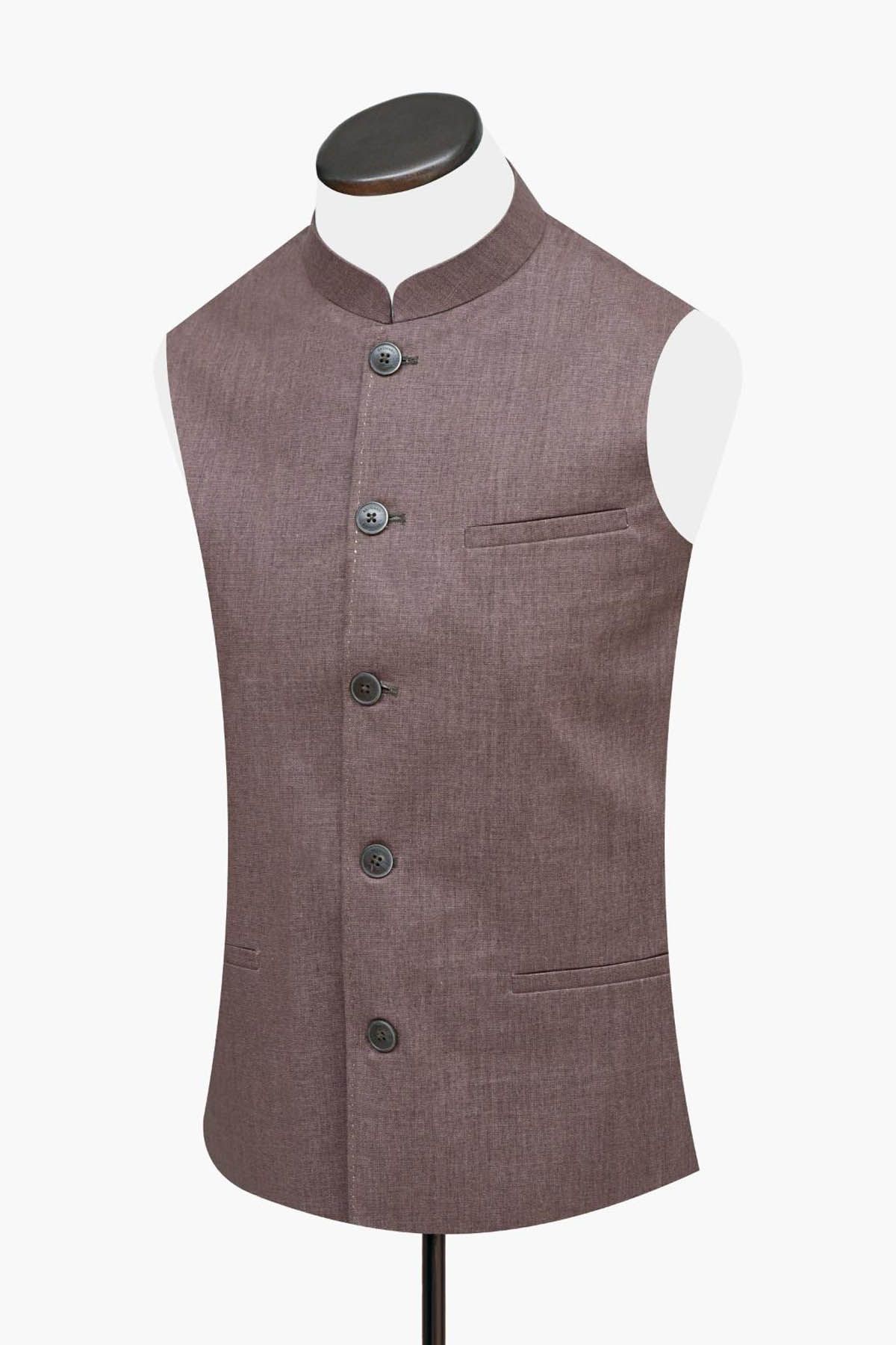 BRUMANO Chestnut Brown Linen Waistcoat Brown Men Waistcoats