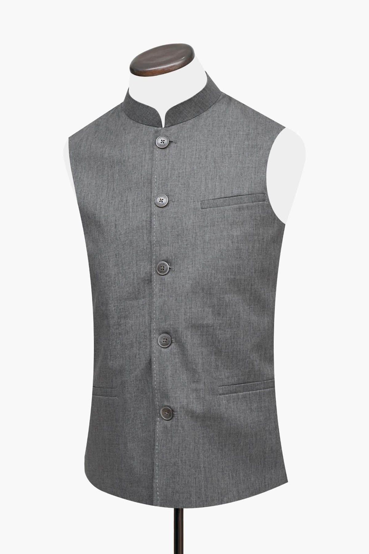 BRUMANO Brown Linen Waistcoat Brown Men Waistcoats