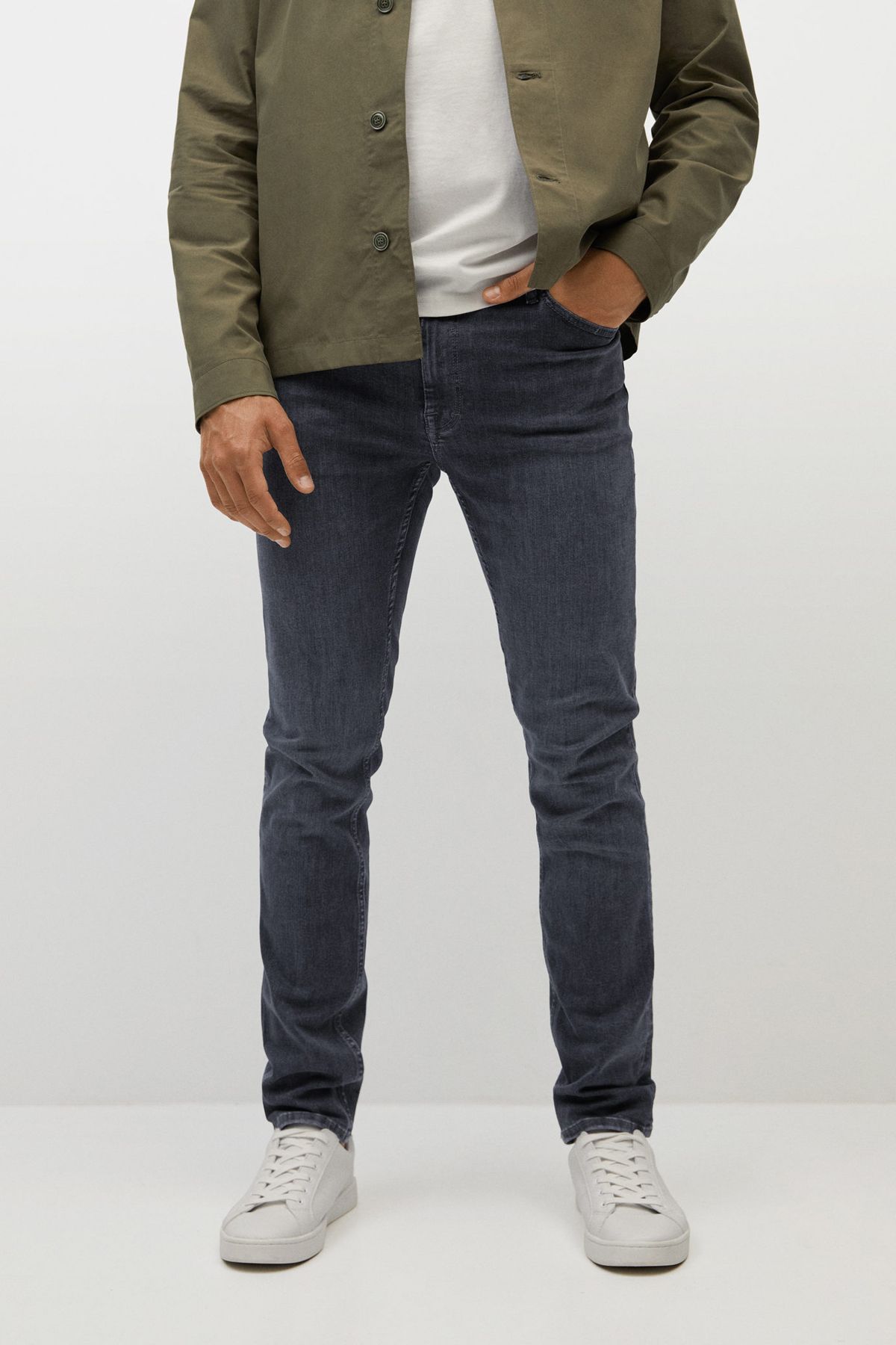 MANGO Slim Fit Ultra Soft Touch Patrick Jeans Denim Grey Men Jeans