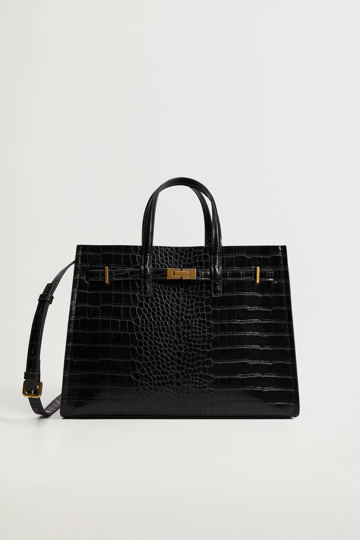 Mango black sales croc bag