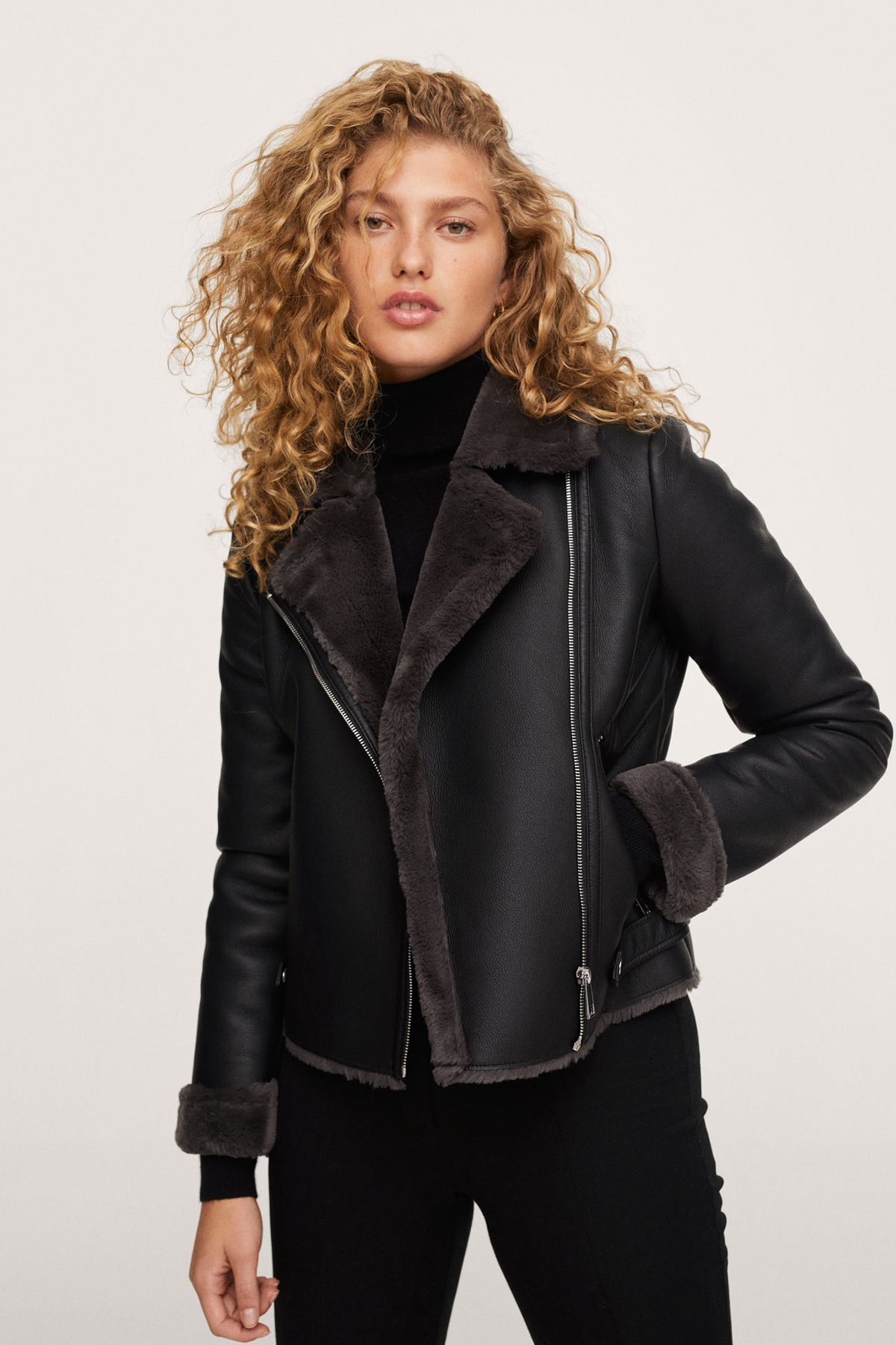 Faux shearling-lined jacket - Woman