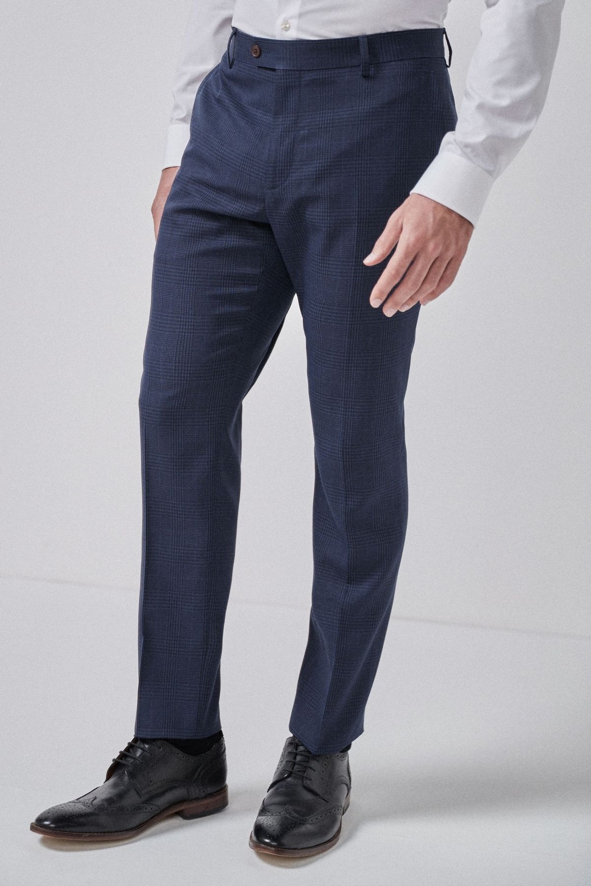 NEXT Check Suit: Trousers Blue Men Trousers|akgalleria.com