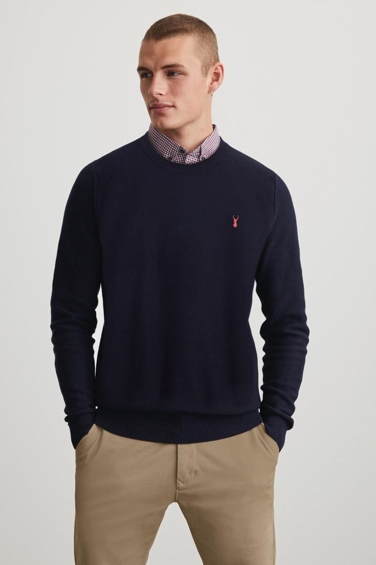 NEXT Mock Shirt Jumper Navy Red Men Sweatshirts akgalleria