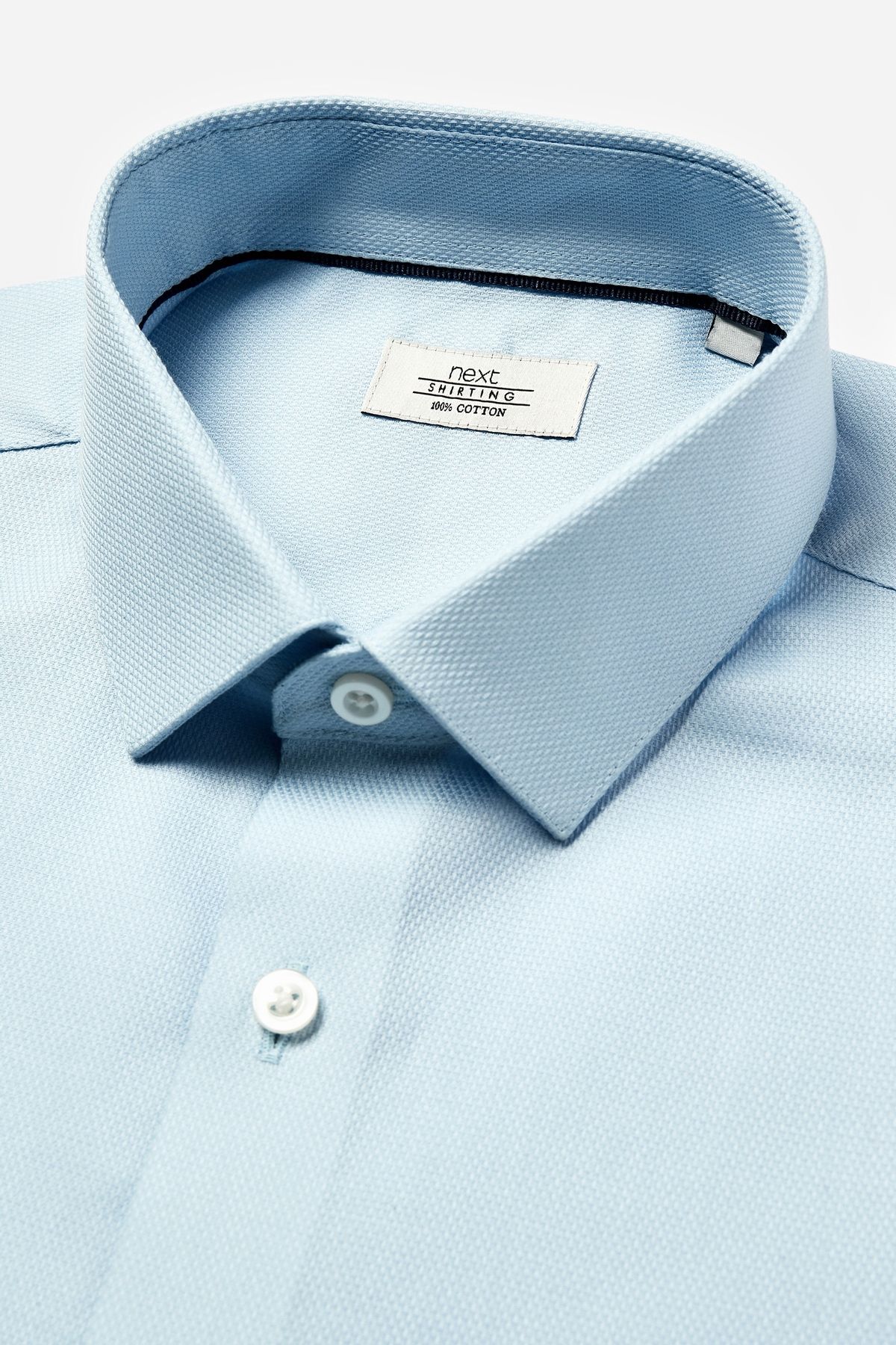 NEXT Cotton Textured Shirt Blue Men Shirts|akgalleria.com