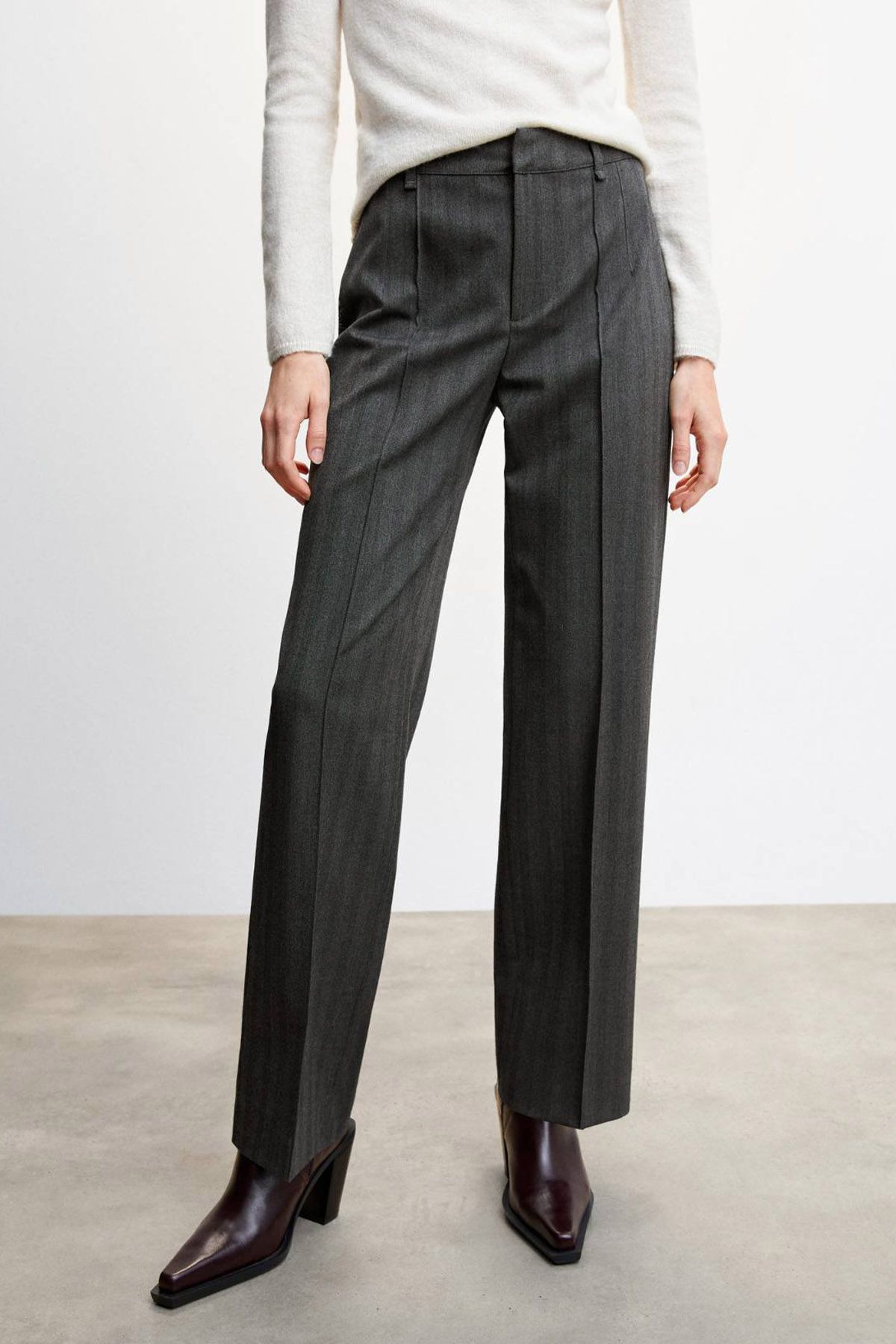 Grey striped cheap trousers womens