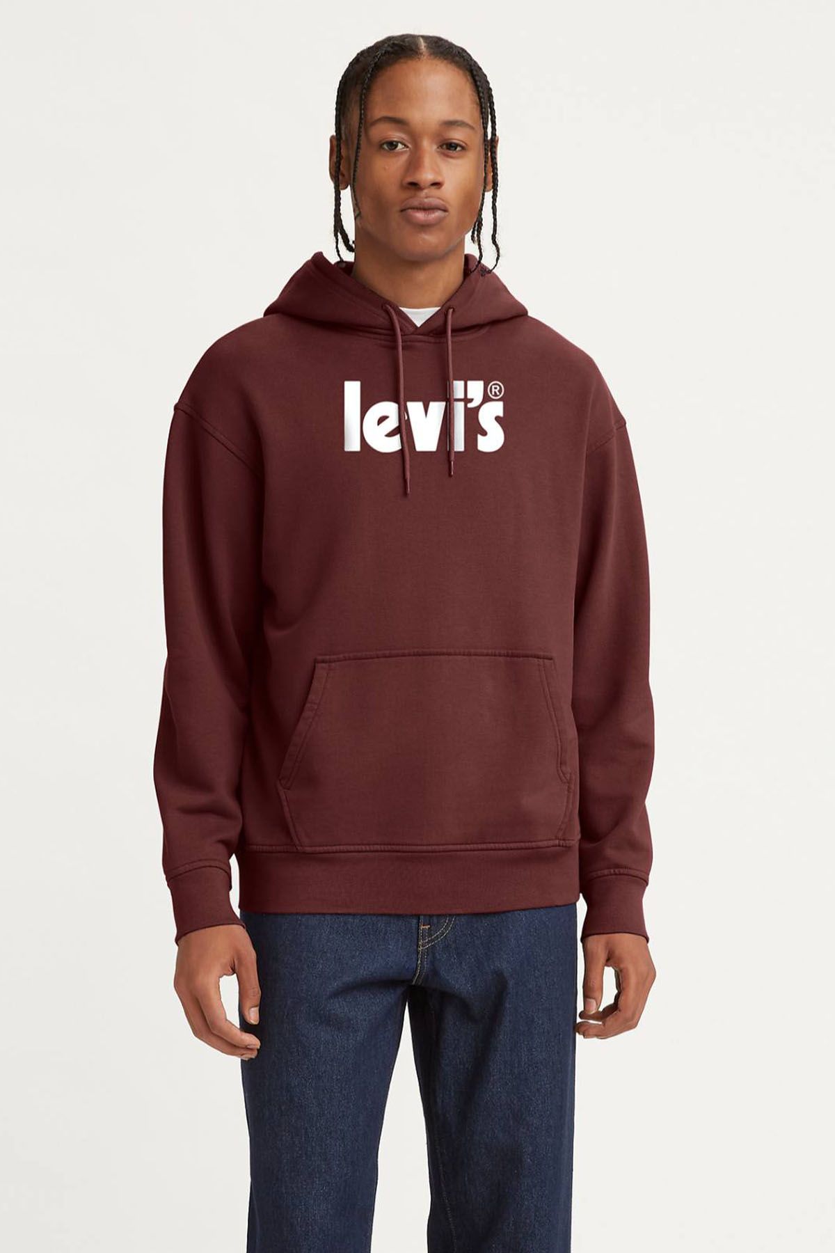 Levi's ® Relaxed Graphic Poster Core Hoodie Maroon Men Hoodies