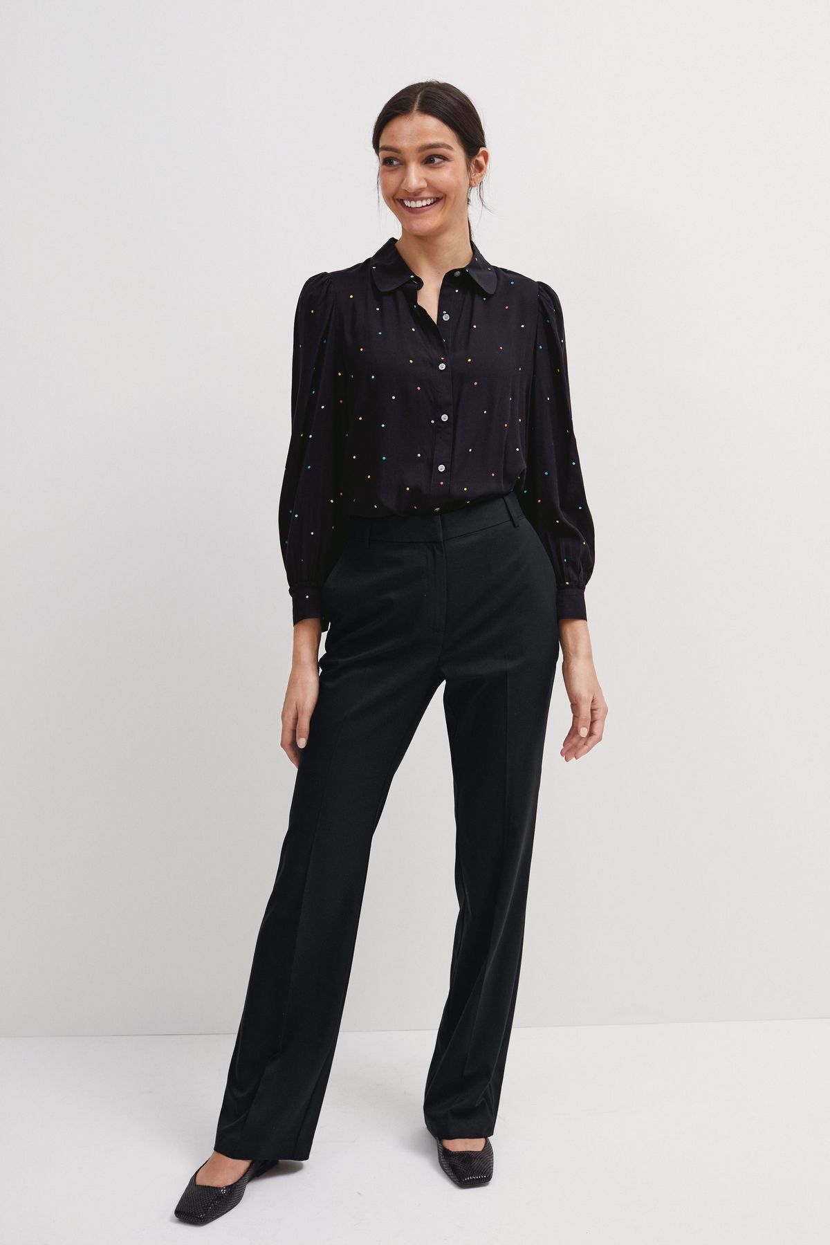 NEXT Tailored Boot Cut Trousers Black Women Trousers