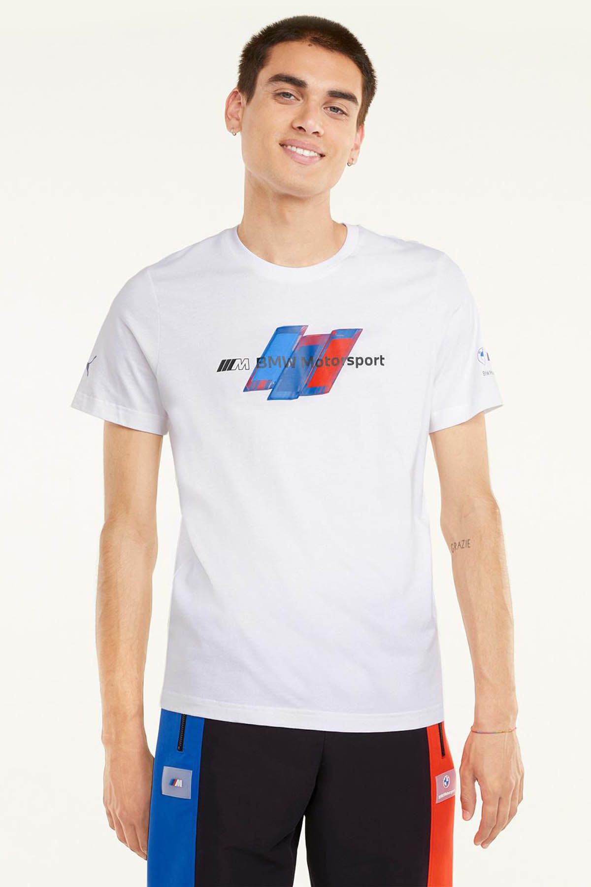 T-shirt Homme Puma M BMW MMS LOG TEE + Blanc Sport