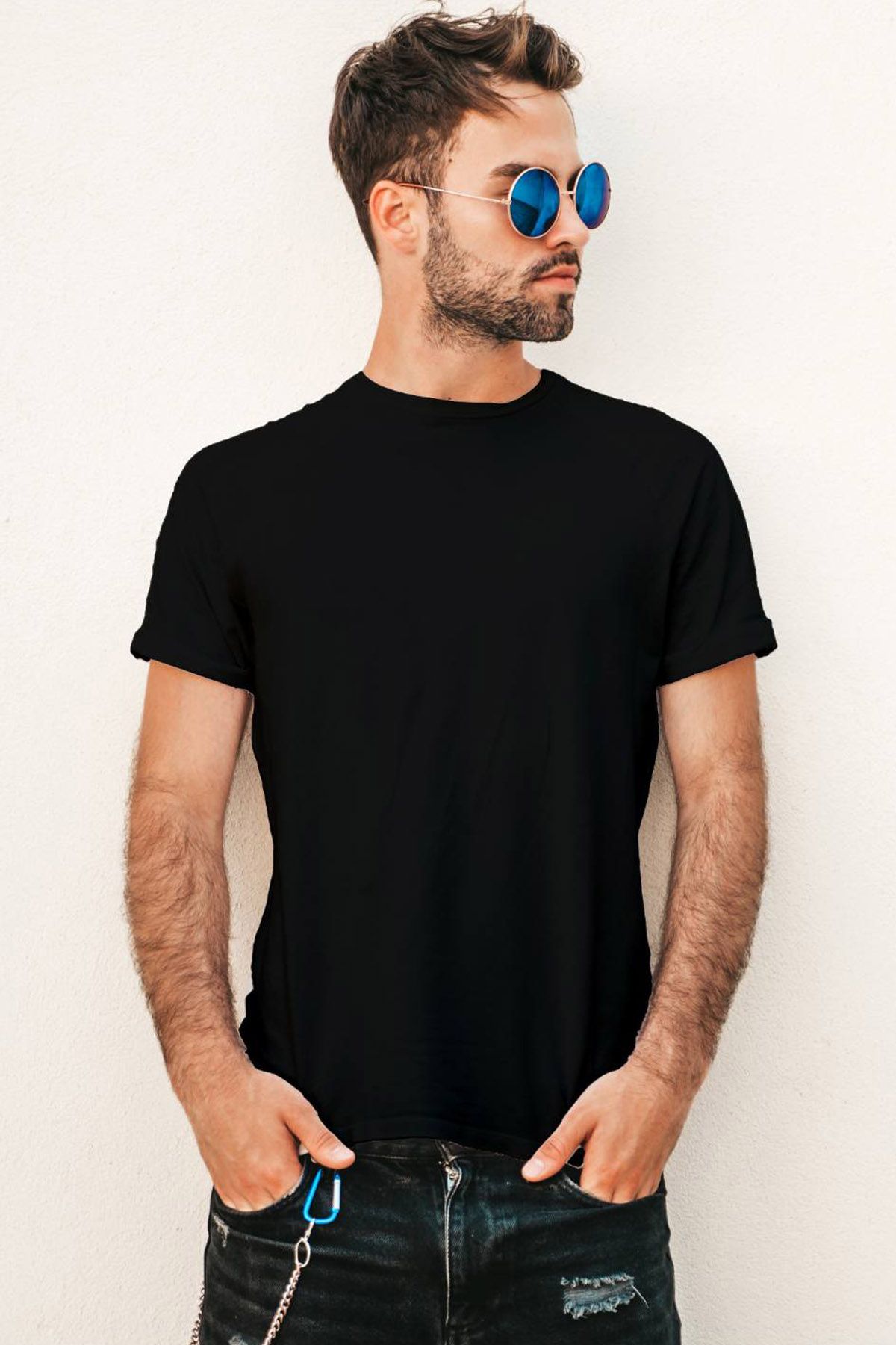 Jerdoni Black Plain T Shirt