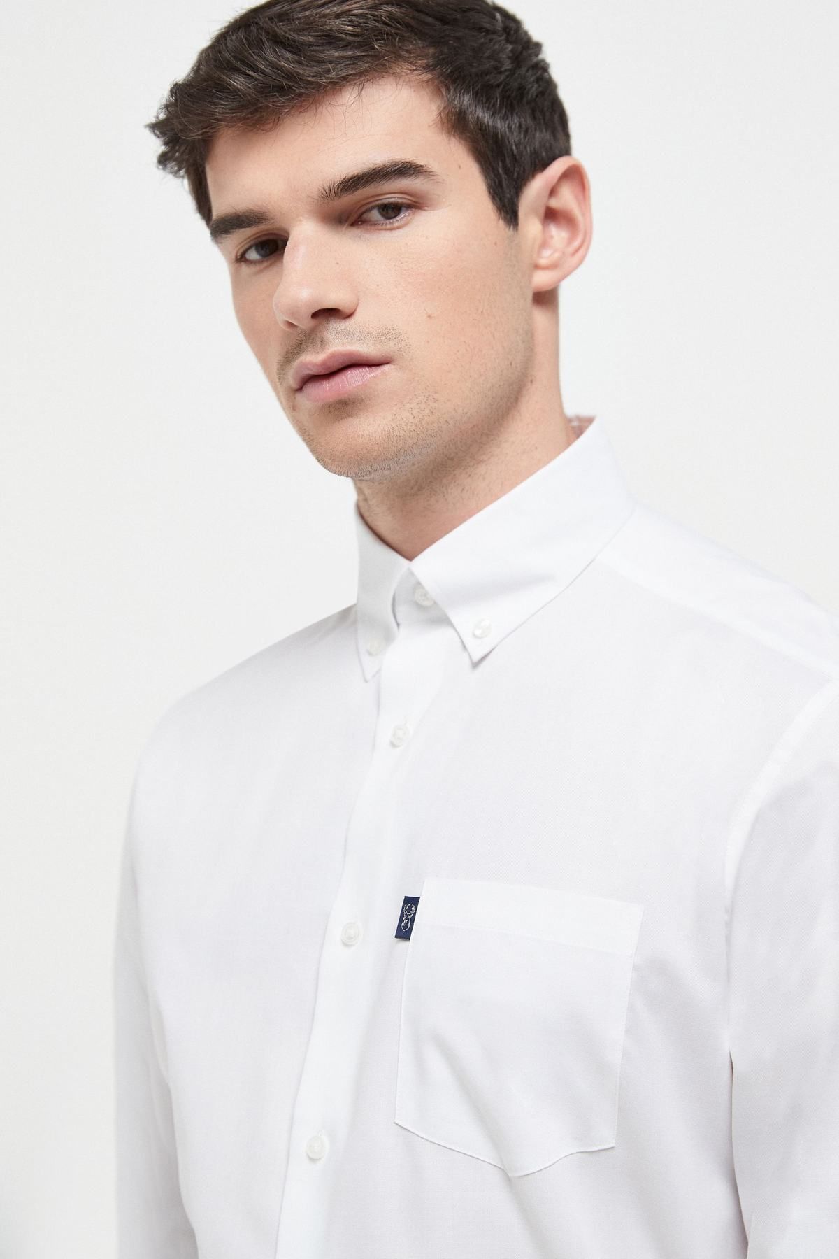 NEXT Easy Iron Button Down Oxford Shirt White Men Shirts