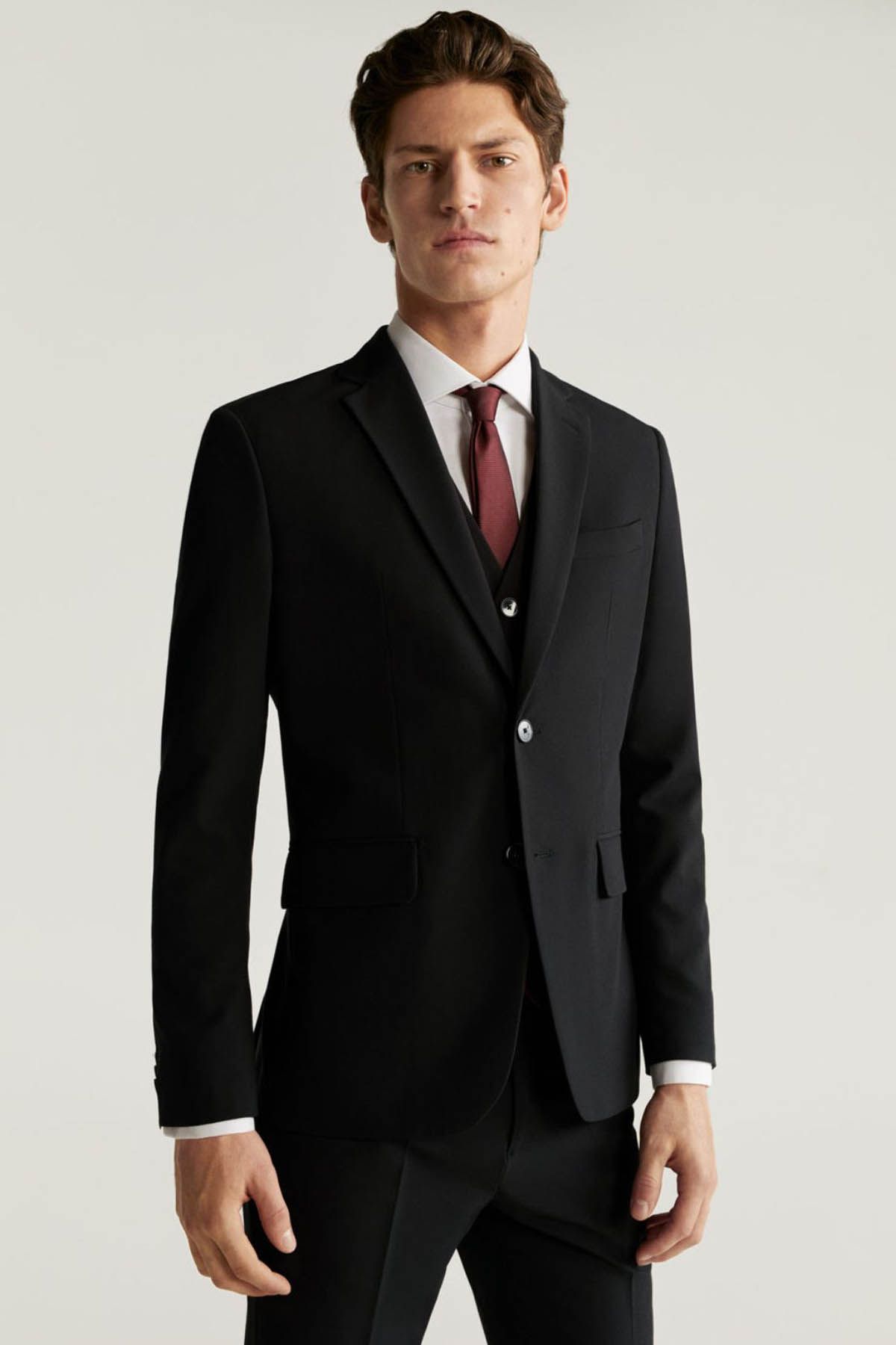 SLIM FIT SUIT BLAZER - Black