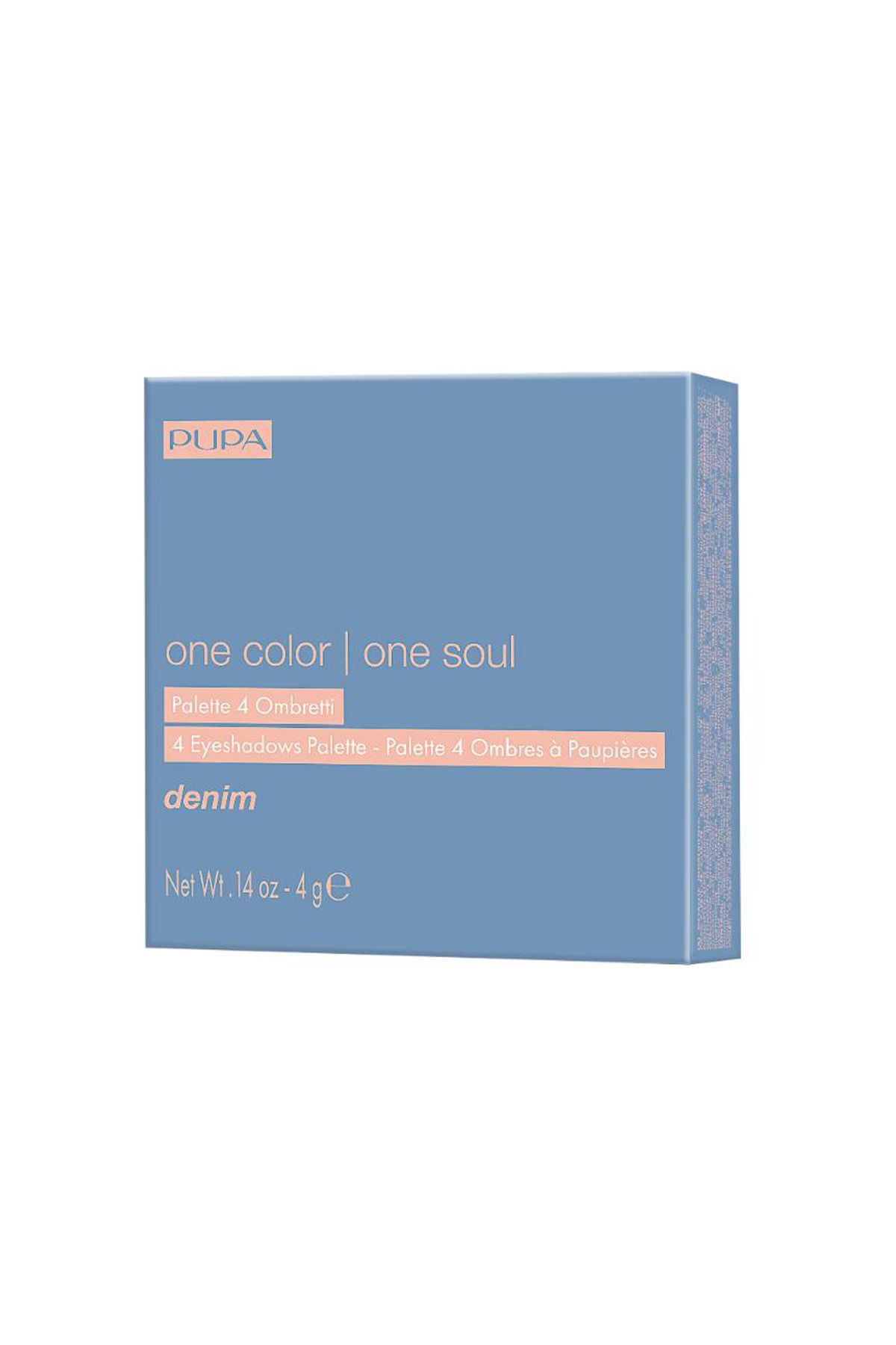 Pupa One Color, One Soul 4 Eyeshadows Palette Denim 
