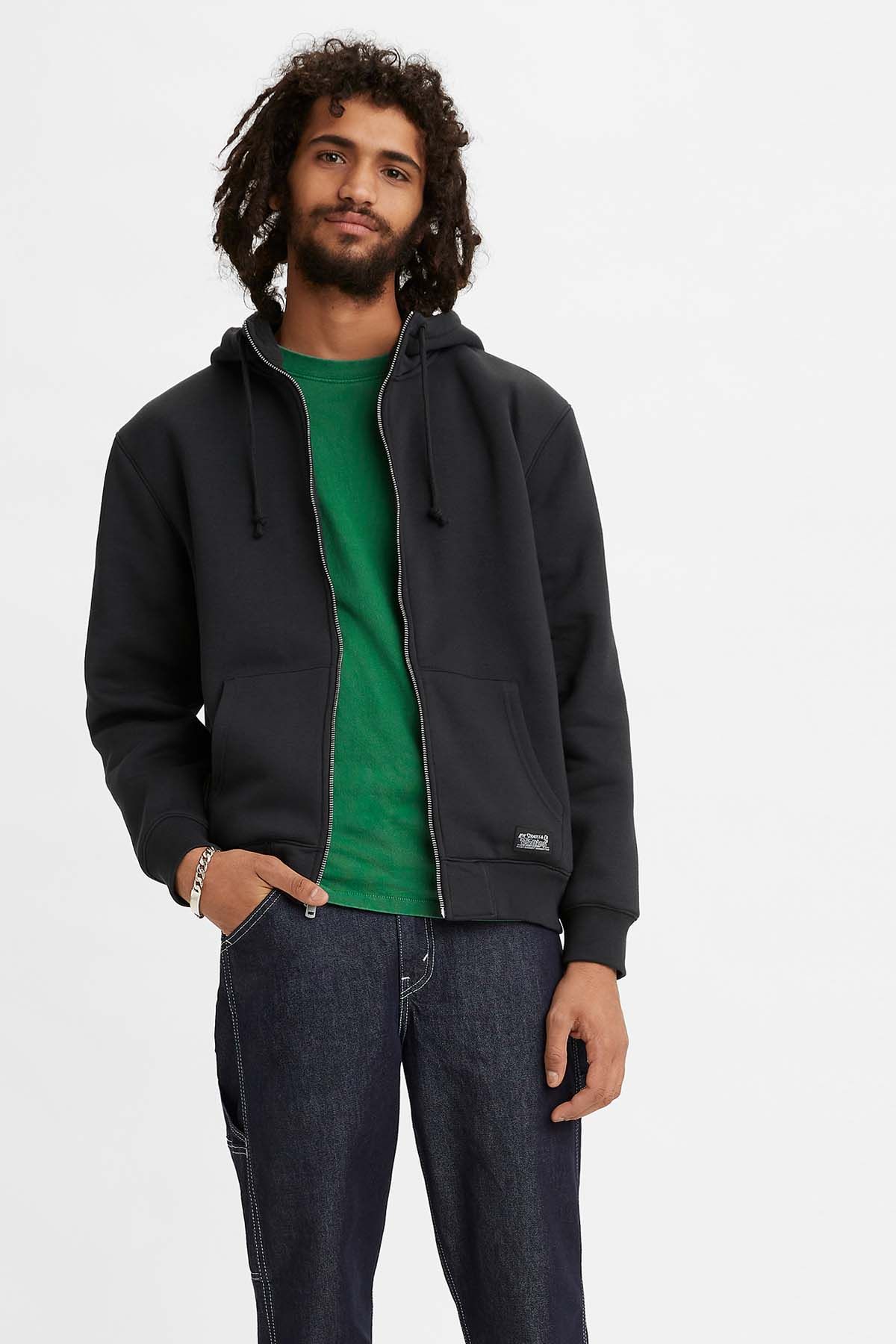 Sherpa zip outlet up hoodie mens