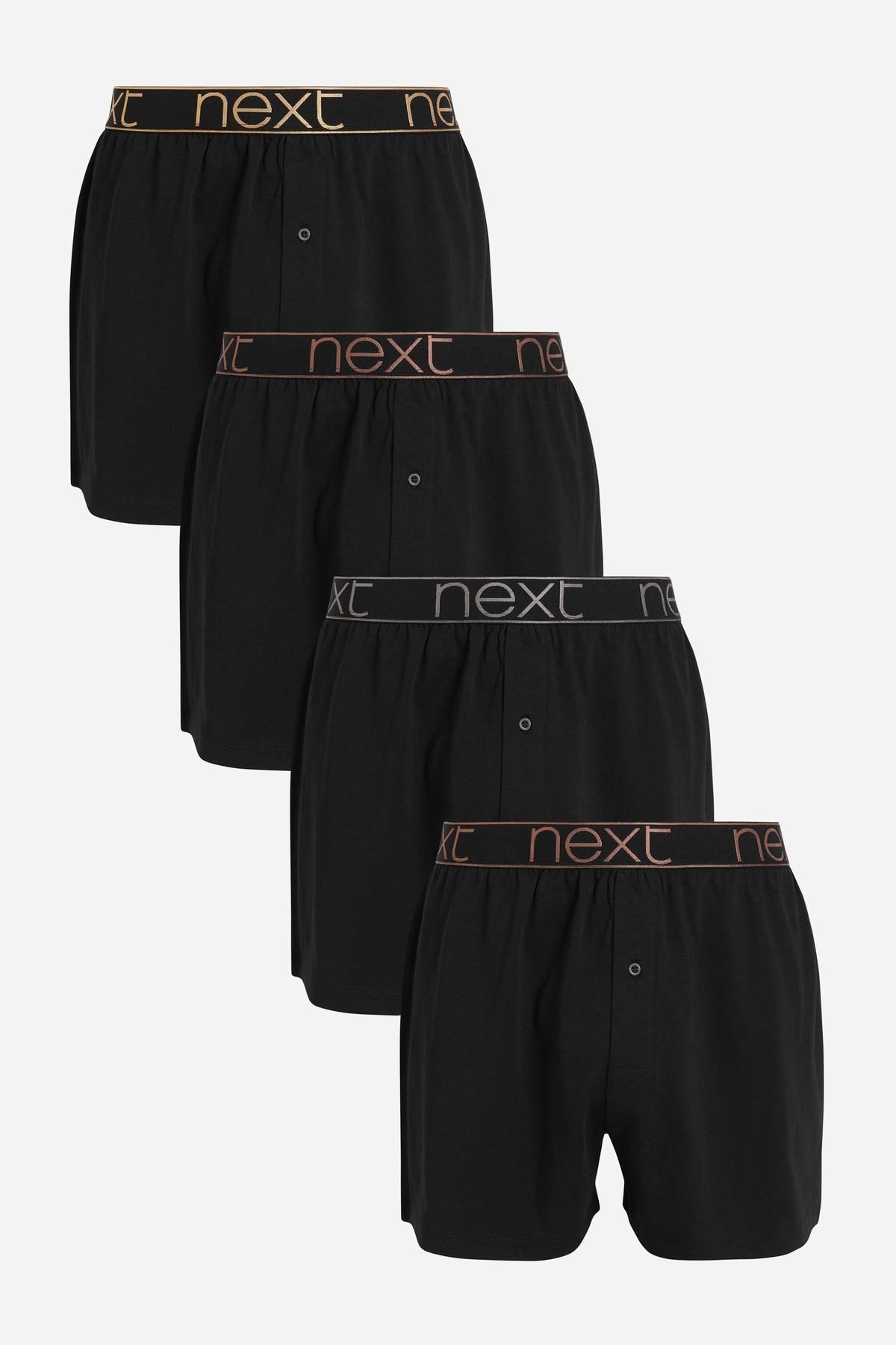 NEXT Black Pattern Loose Fit Luxury 100% Pure Cotton Boxers in