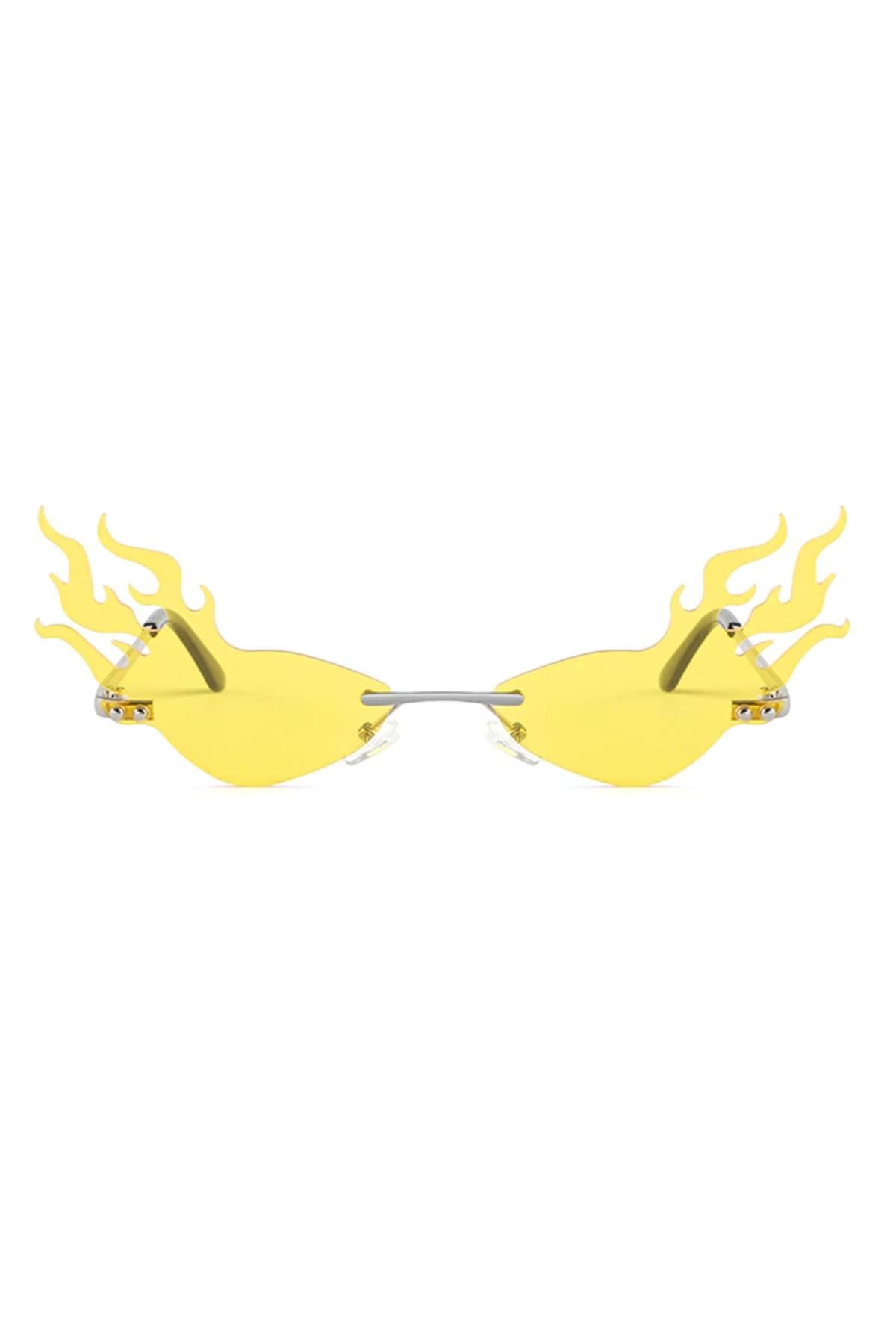 Fire Resting Bish Face Tiny Sunglasses - Yellow