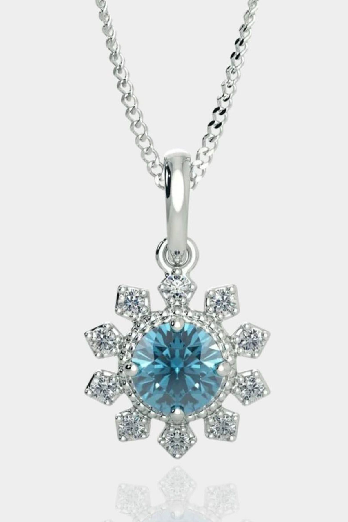 Alexandra Aquamarine Necklace - 925 Silver