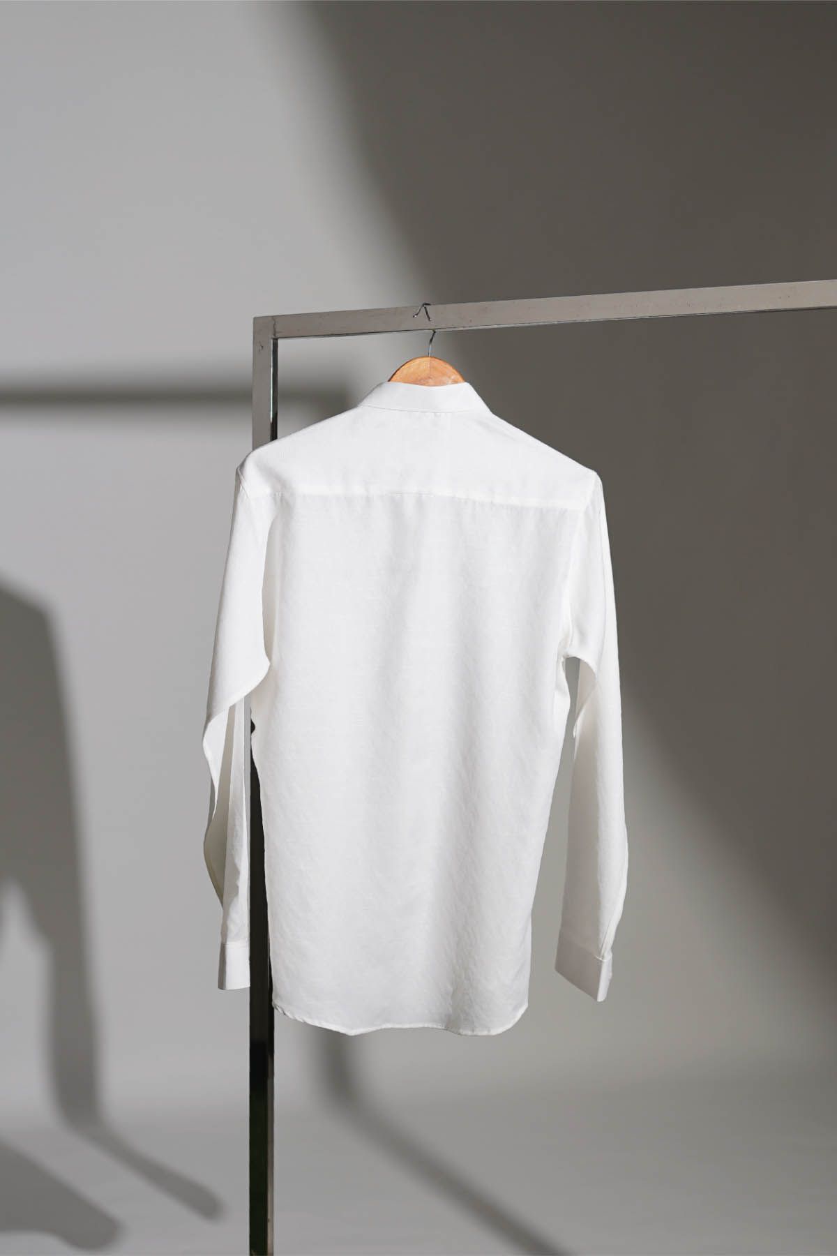 BRACKETS Linen Button-Down Shirt Off White Men Shirts