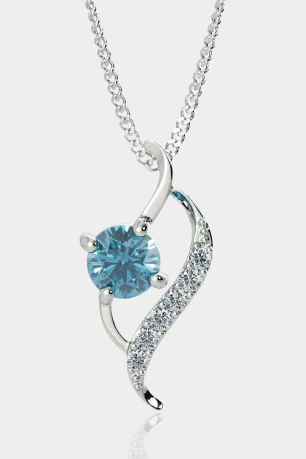 Blue Ocean Zircon Necklace - 925 Silver
